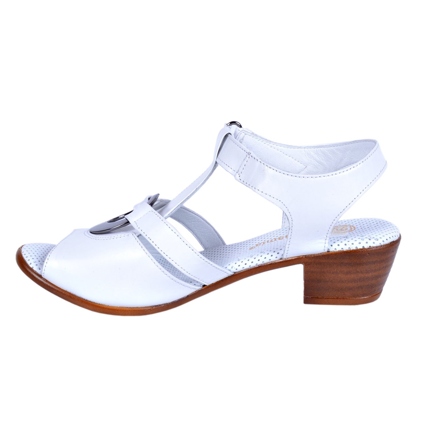 Mammamia 1040 Beyaz Kadın Deri Sandalet