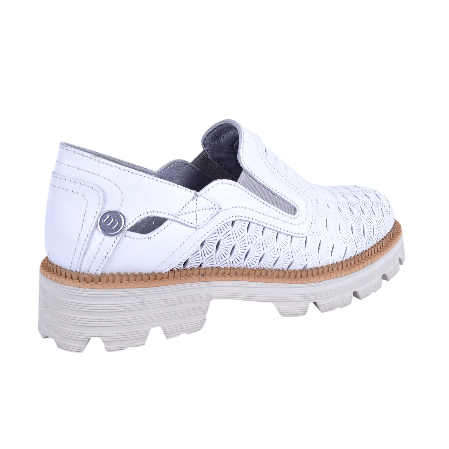 Mammamia D22YA-3250 Beyaz Kadın Deri Ayakkabı