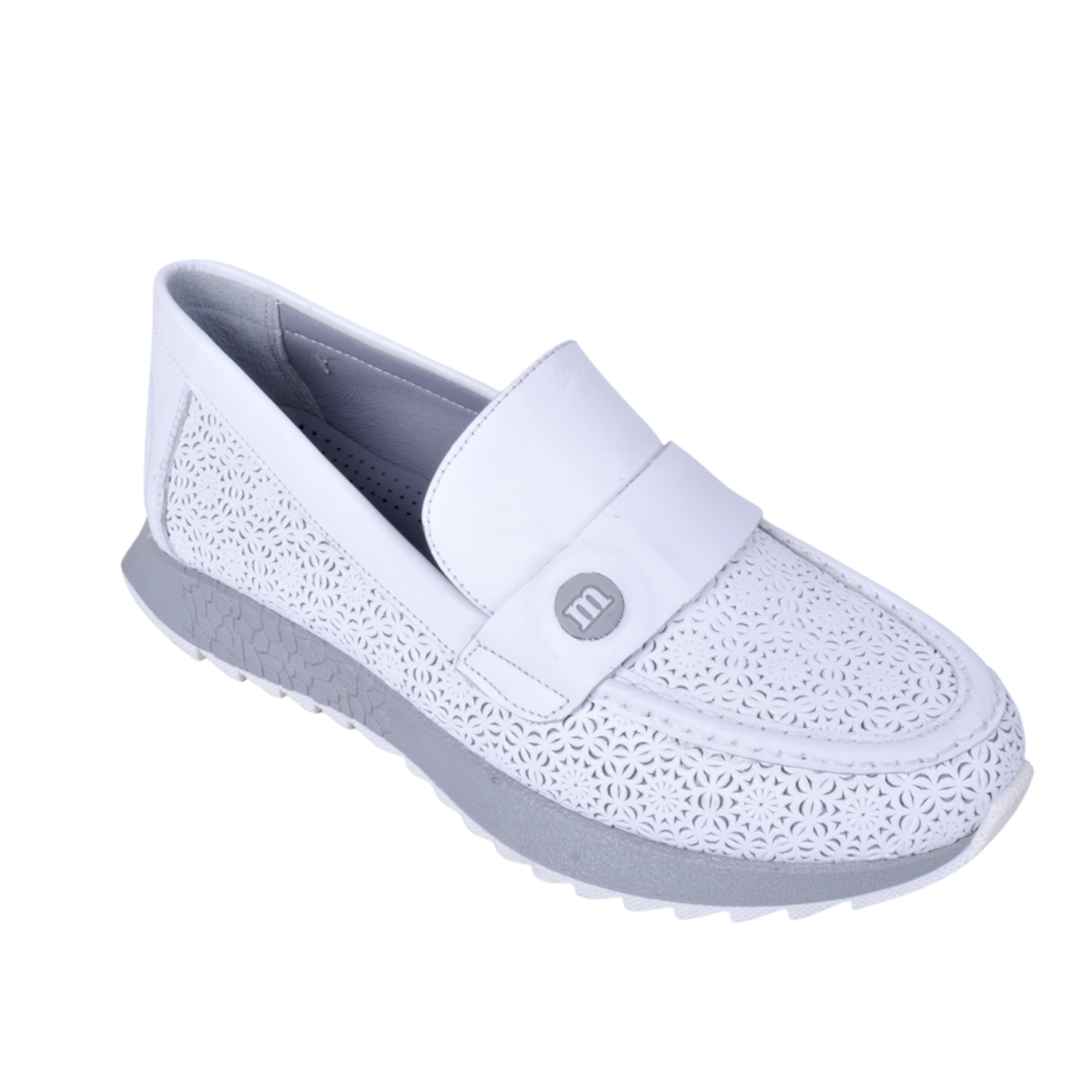 Mammamia D22YA-3625 Beyaz Kadın Deri Ayakkabı