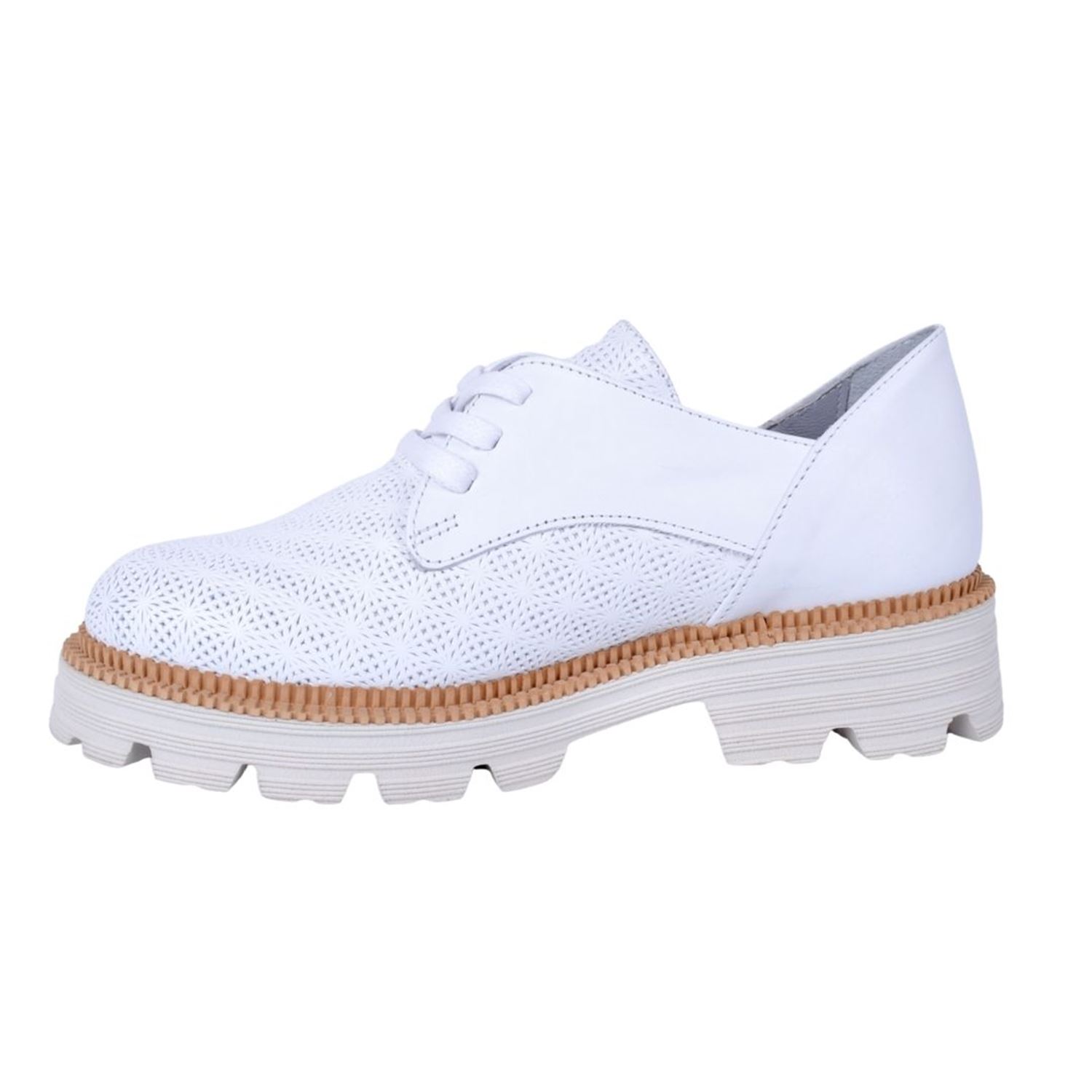 Mammamia D22YA-3255 Beyaz Kadın Deri Ayakkabı