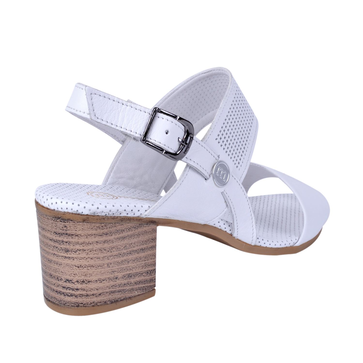 Mammamia D22YS-1050 Beyaz Deri Sandalet