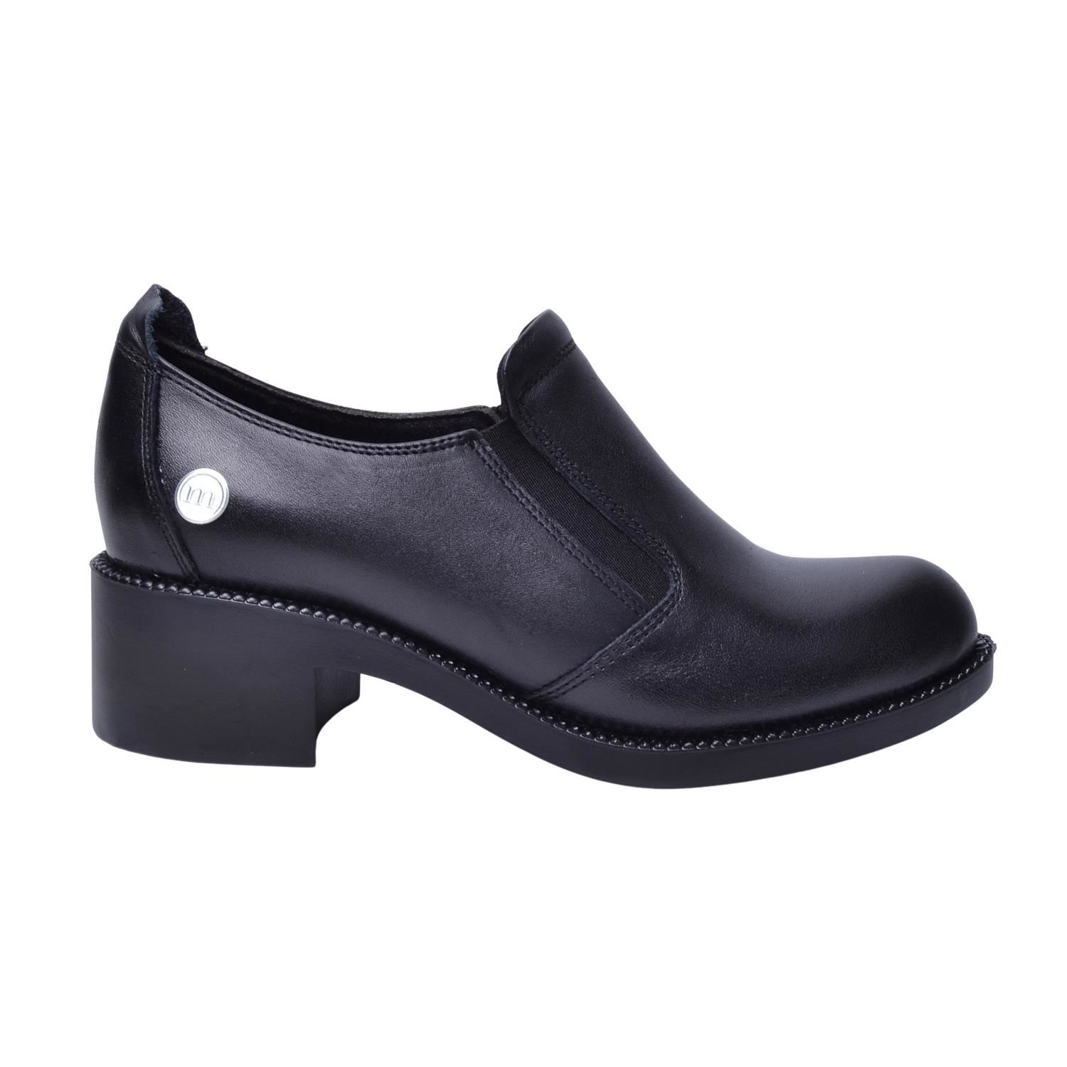 Mammamia D22KA-10 Kadın Siyah Deri Ayakkabı