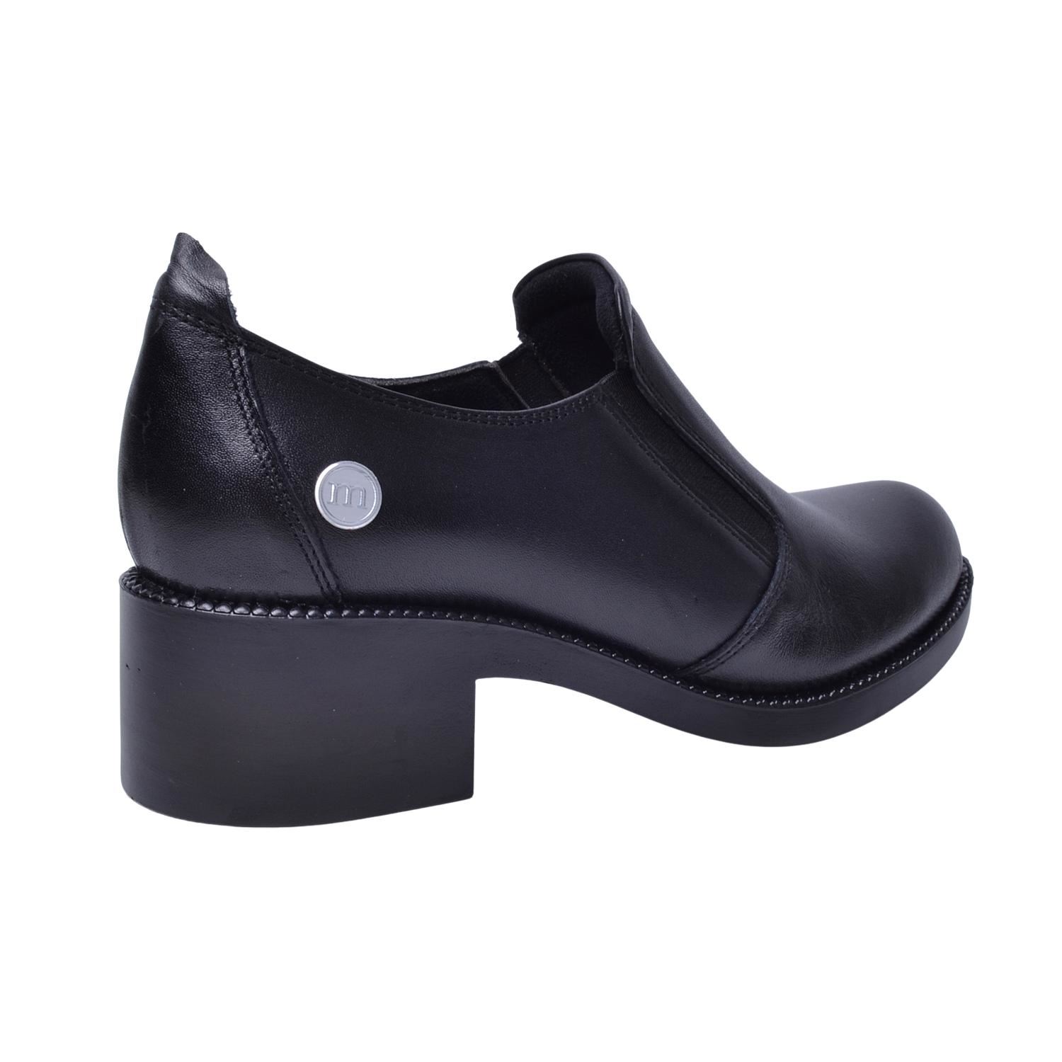 Mammamia D22KA-10 Kadın Siyah Deri Ayakkabı