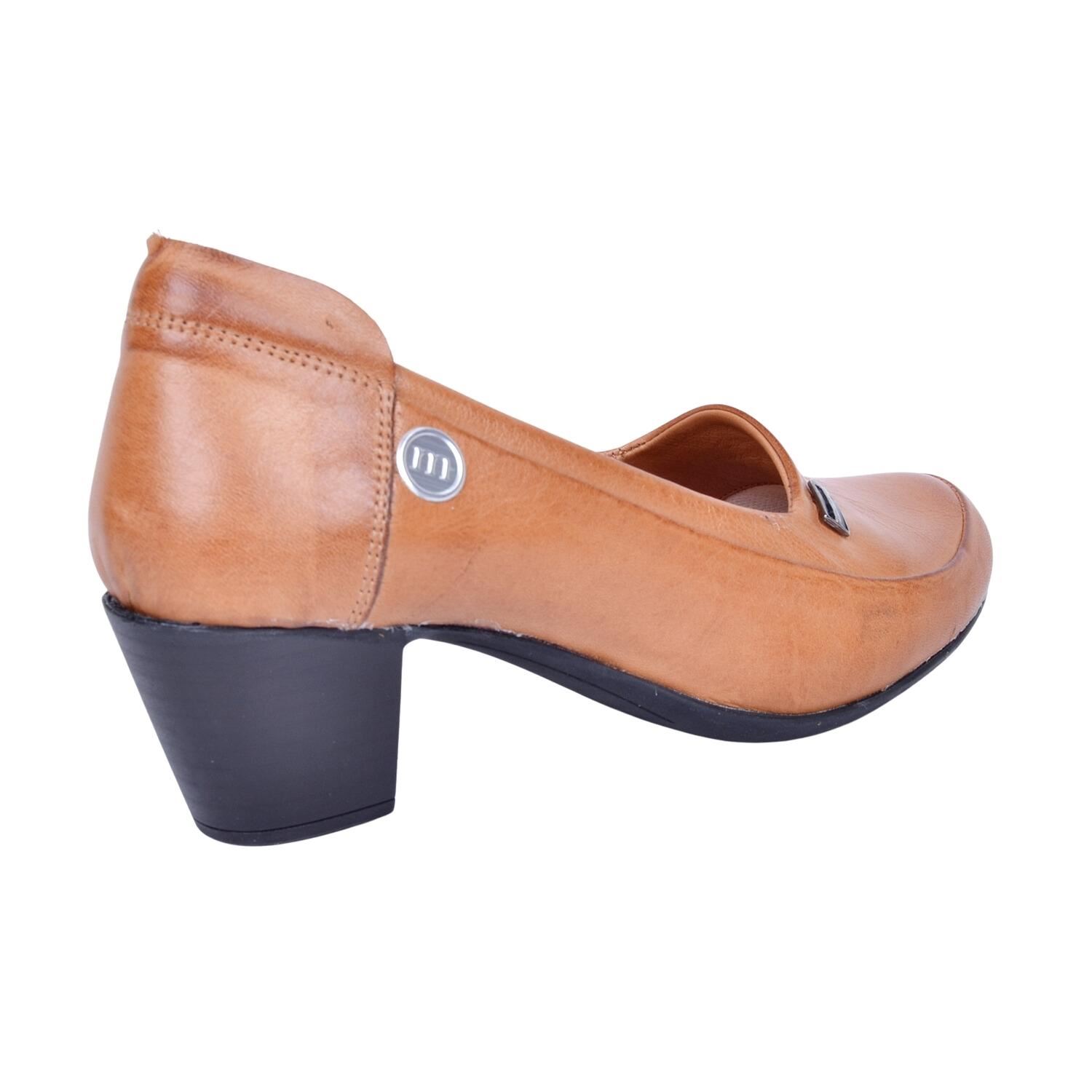 Mammamia D23YA-3640 Deri Taba Kadın Topuklu Ayakkabı