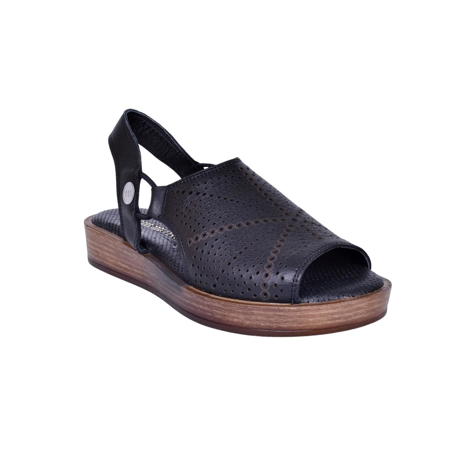 Mammamia D23YS-1400 Deri Siyah Kadın Sandalet