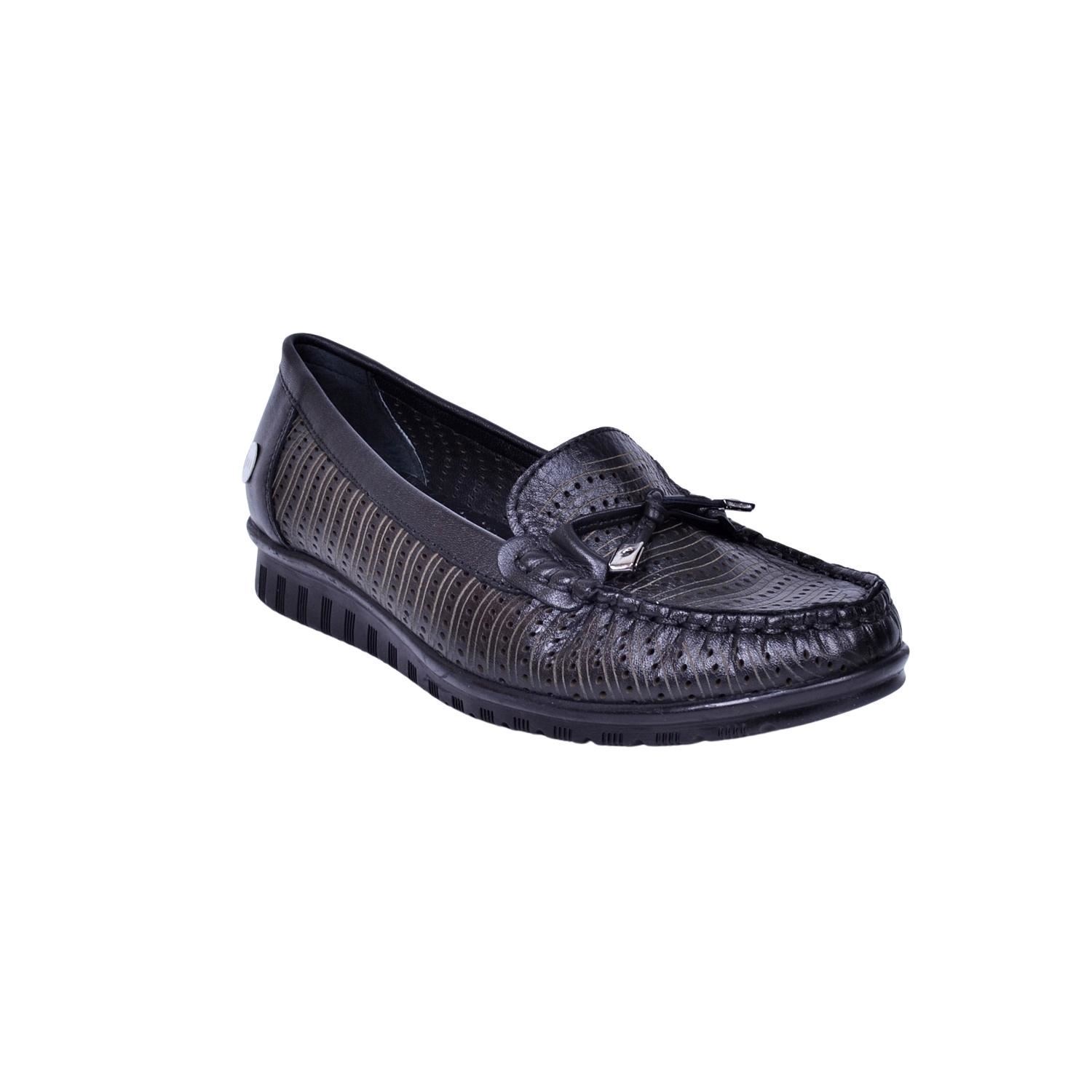 Mammamia D23YA-415 Siyah Deri Kadın Ayakkabı