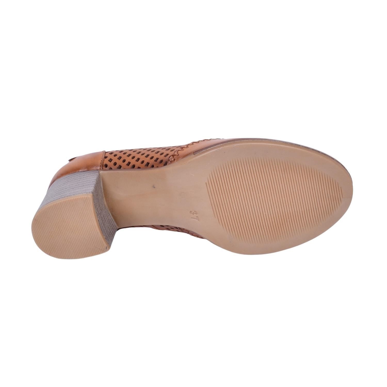 Mammamia D23YA-285 Kadın Taba Deri Topuklu Ayakkabı