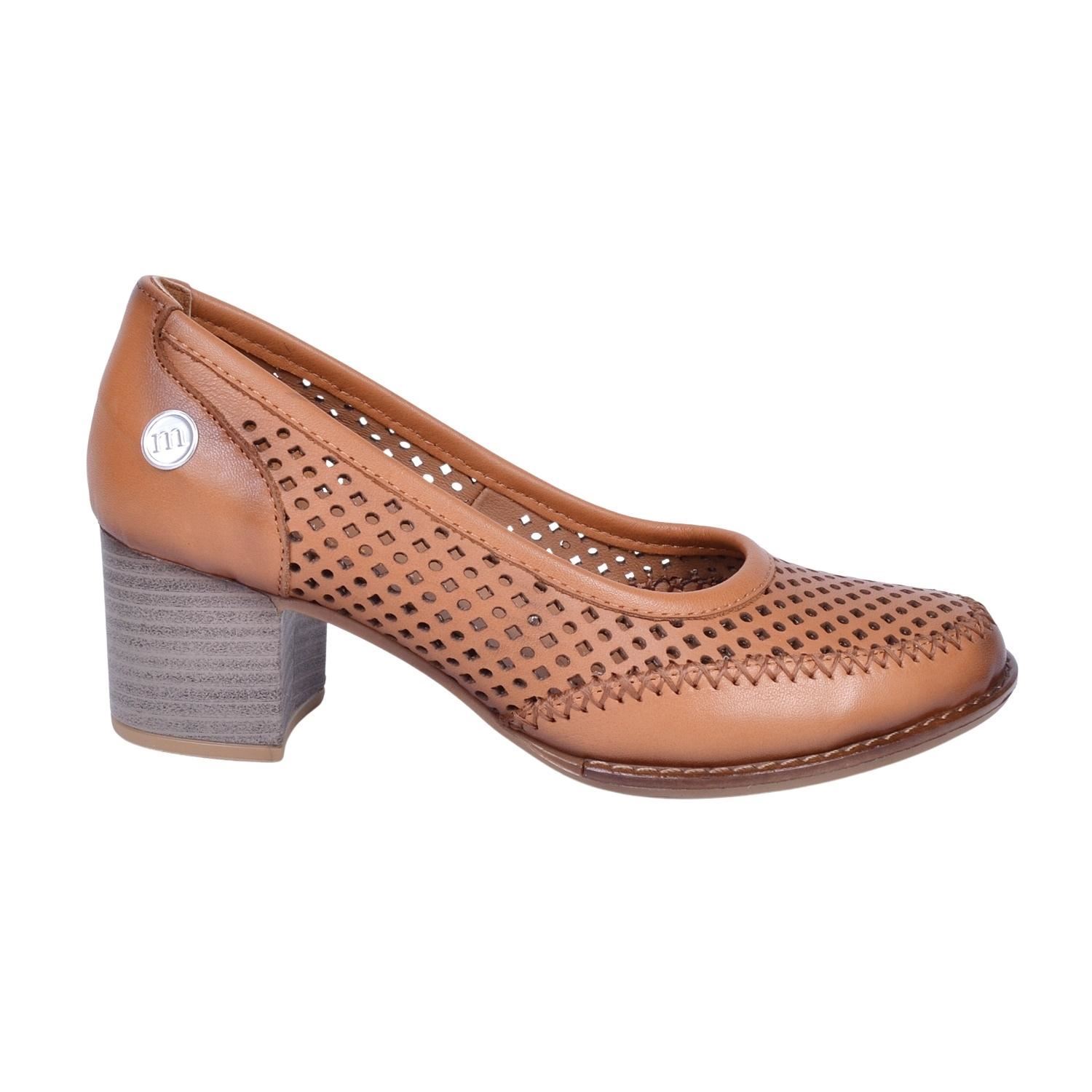 Mammamia D23YA-285 Kadın Taba Deri Topuklu Ayakkabı