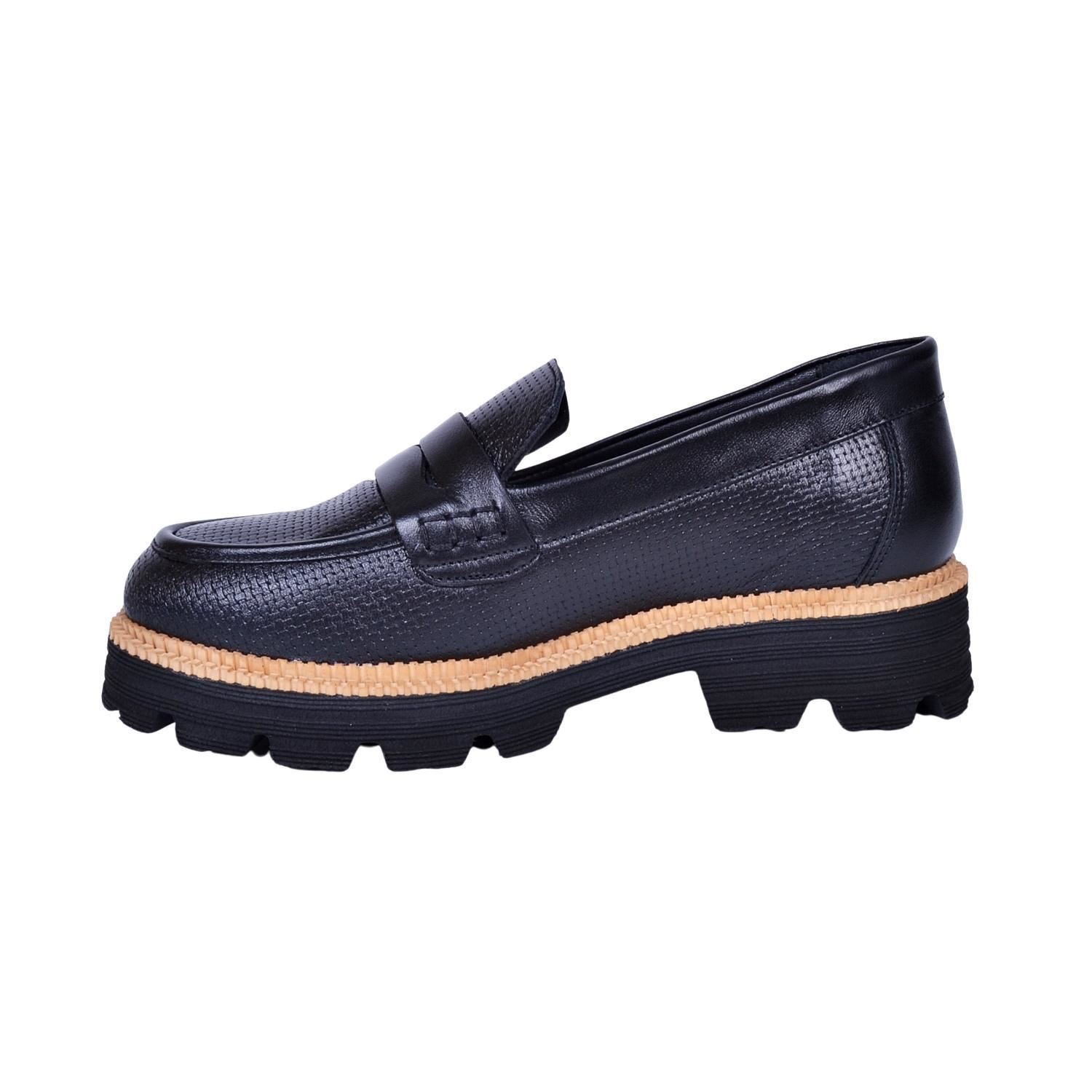 Mammamia D23YA-3570 Siyah Deri Kadın Ayakkabı