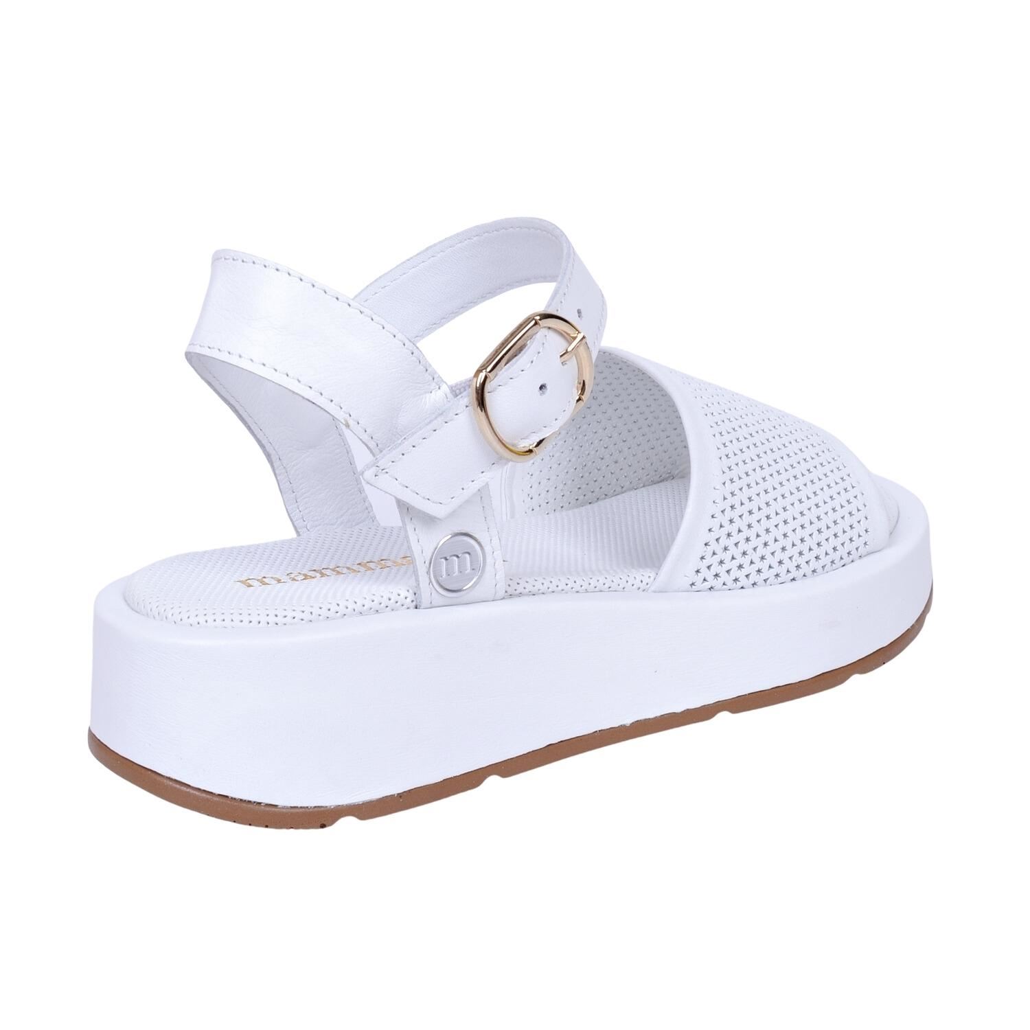 Mammamia D23YS-1575 Kadın Beyaz Deri Sandalet