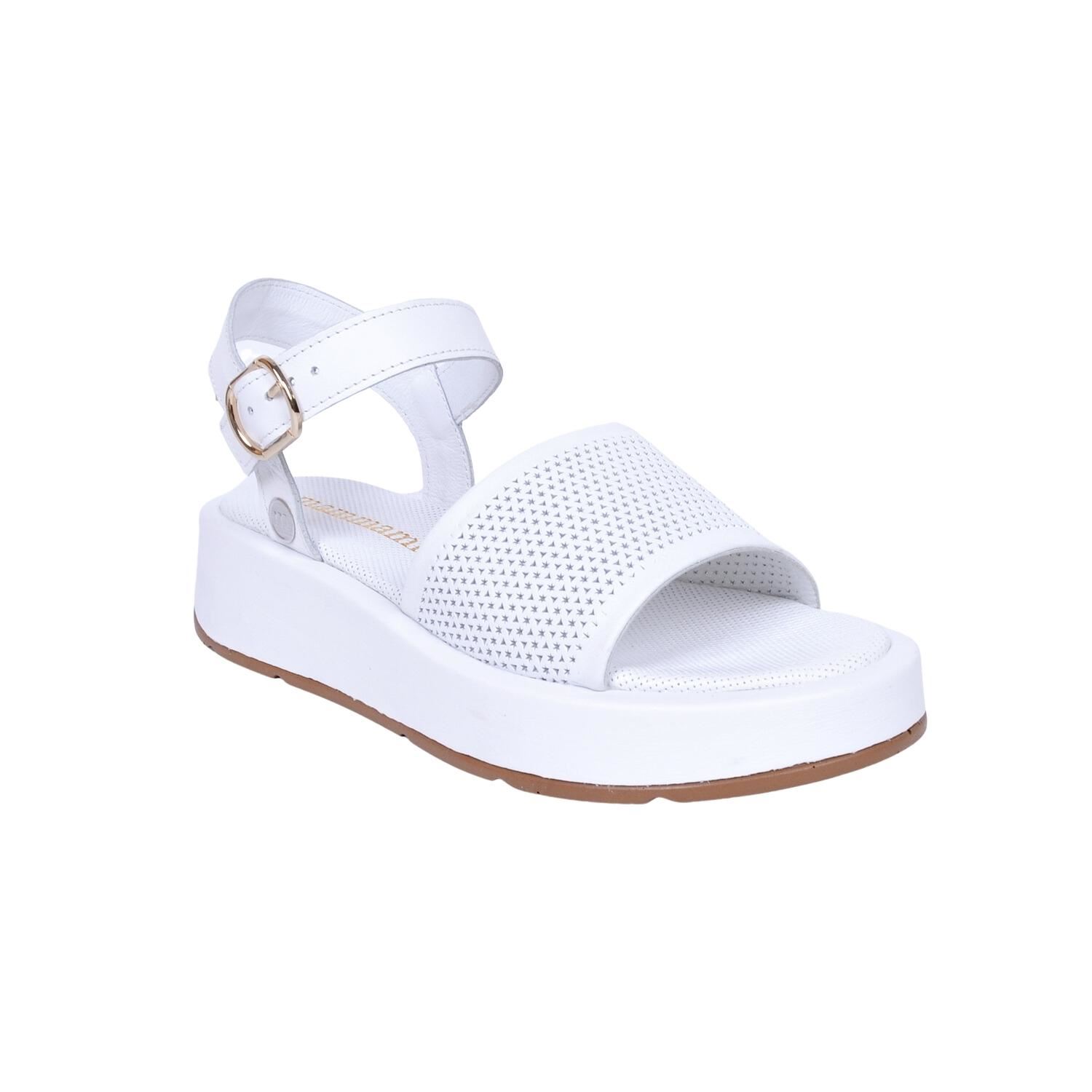 Mammamia D23YS-1575 Kadın Beyaz Deri Sandalet