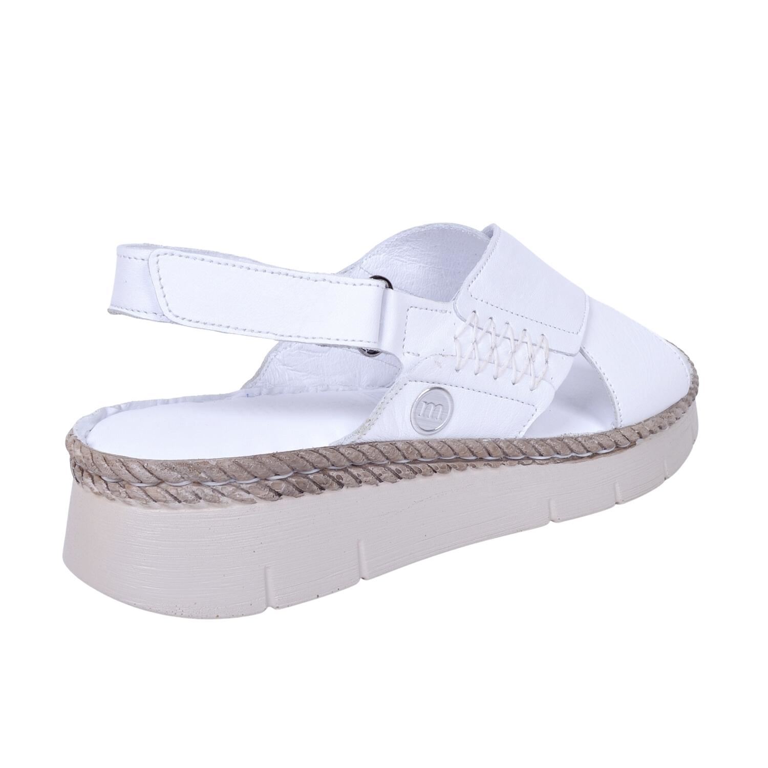 Mammamia D23YS-1200 Kadın Beyaz Deri Sandalet