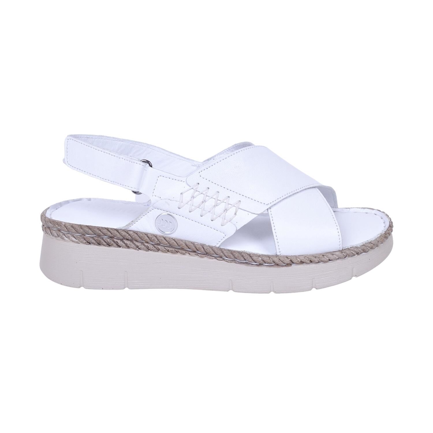 Mammamia D23YS-1200 Kadın Beyaz Deri Sandalet