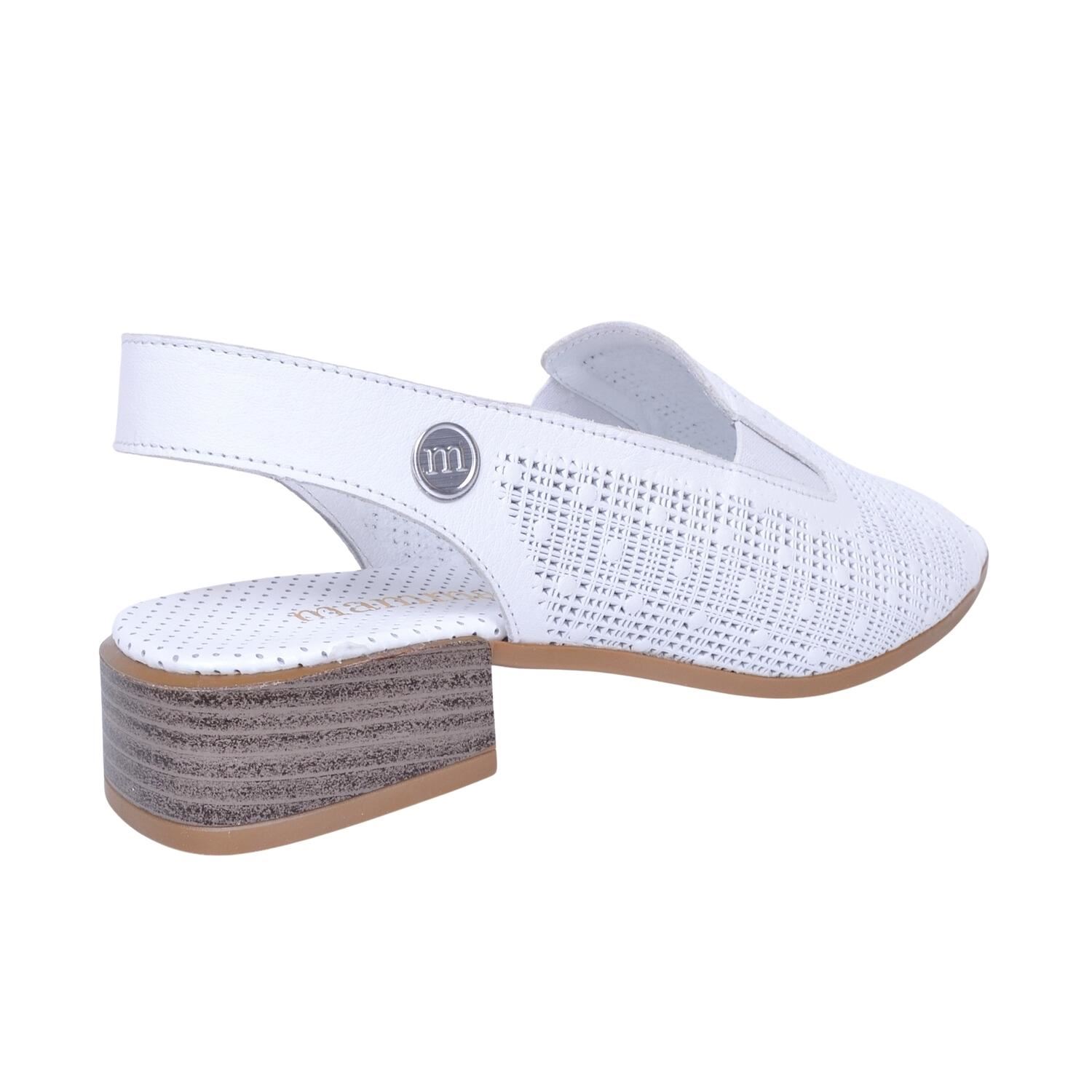 Mammamia D23YS-1410 Kadın Beyaz Deri Sandalet