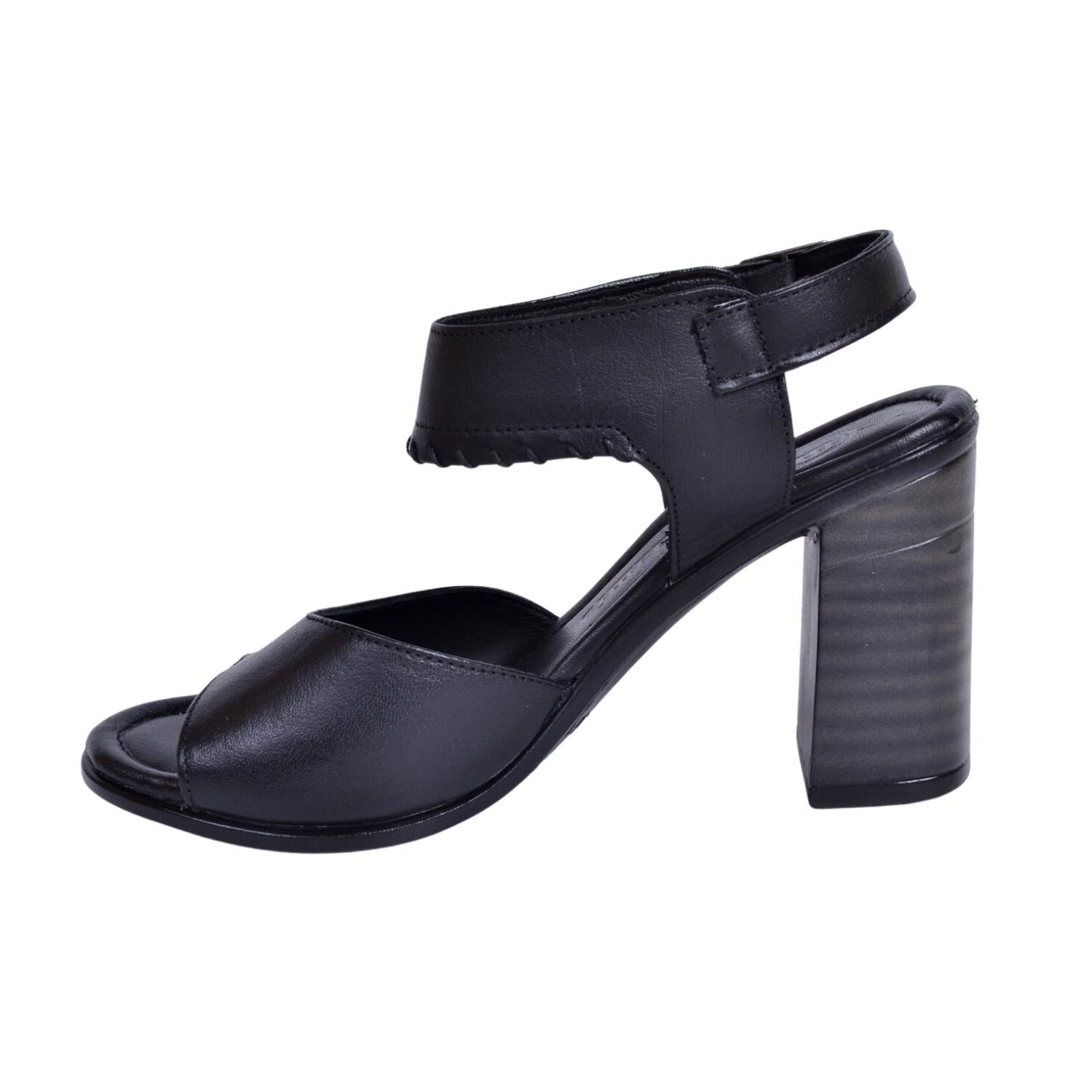 Mammamia D23YS-1300 Kadın Siyah Deri Sandalet