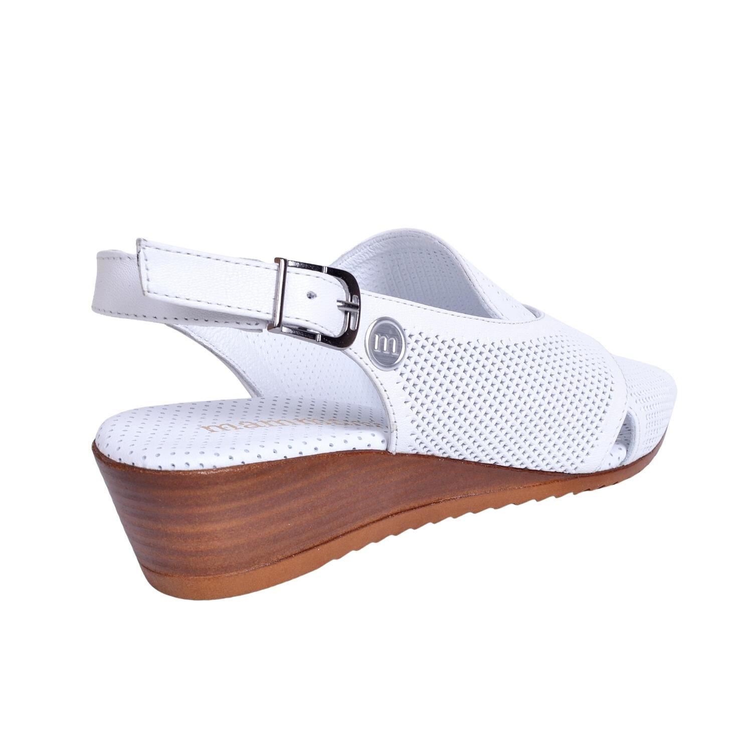 Mammamia D23YS-1345 Kadın Beyaz Deri Sandalet