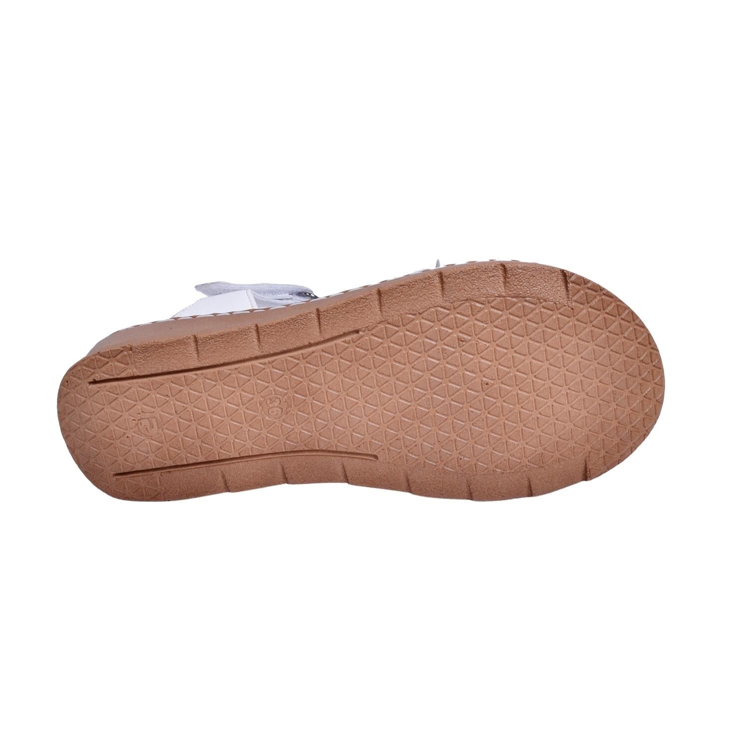Mammamia D23YS-1380 Kadın Beyaz Deri Sandalet