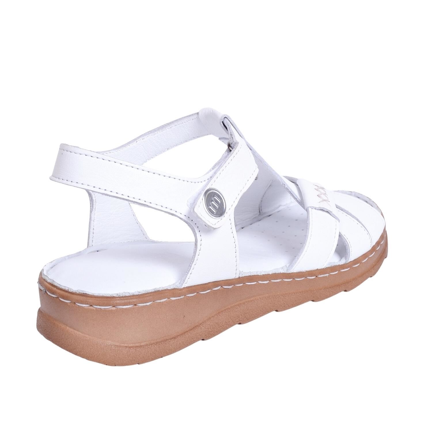 Mammamia D23YS-1380 Kadın Beyaz Deri Sandalet
