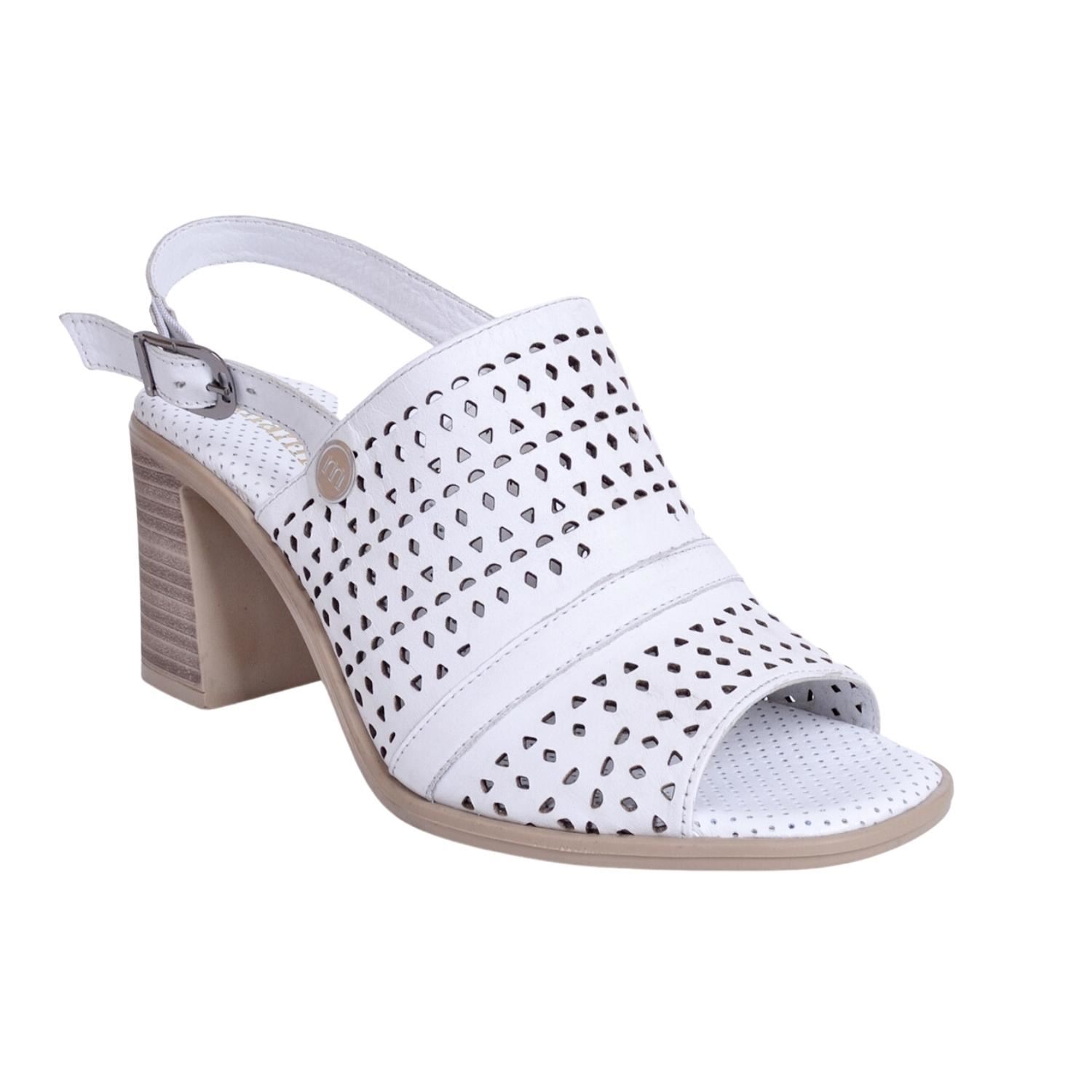 Mammamia D23YS-1515 Kadın Beyaz Deri Sandalet