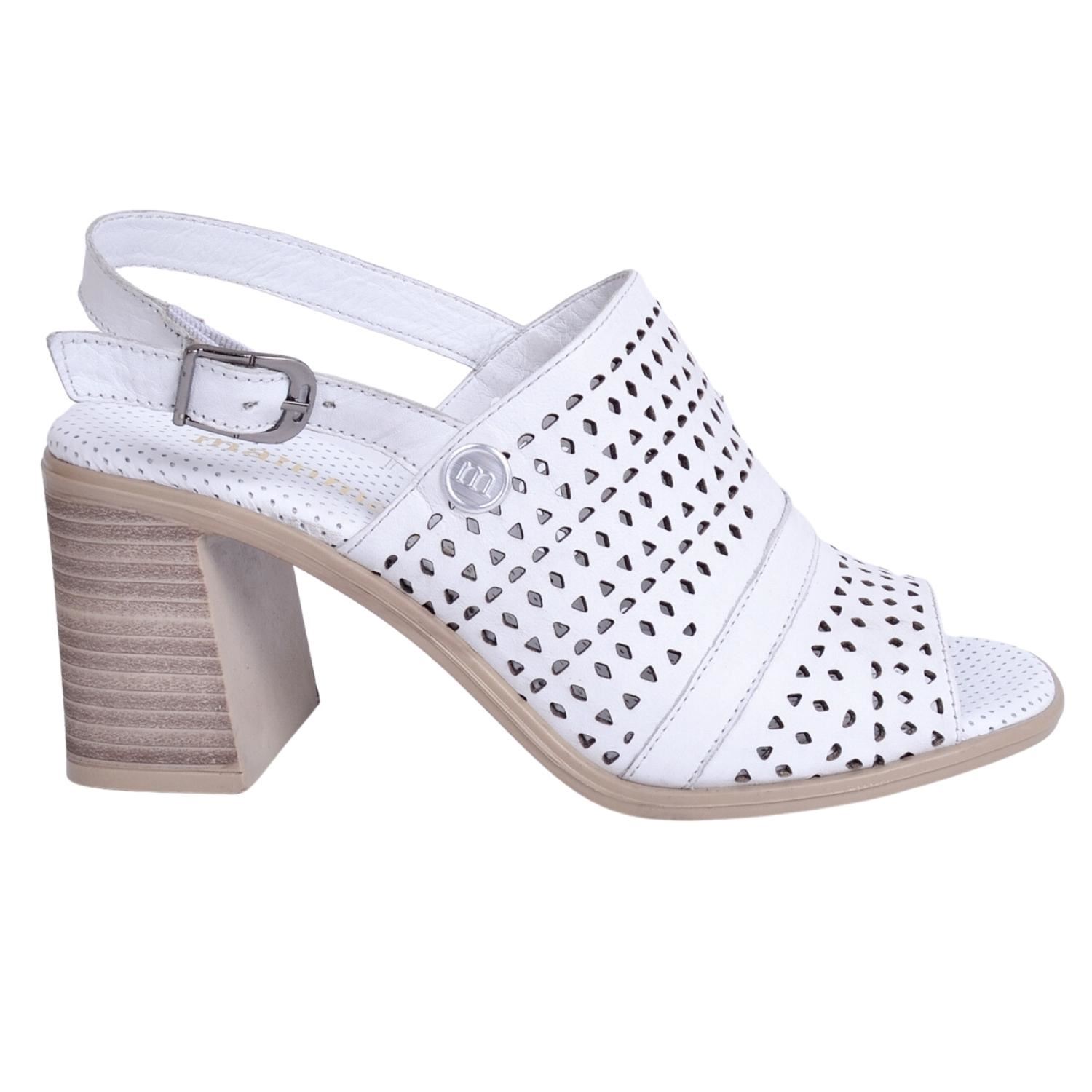 Mammamia D23YS-1515 Kadın Beyaz Deri Sandalet