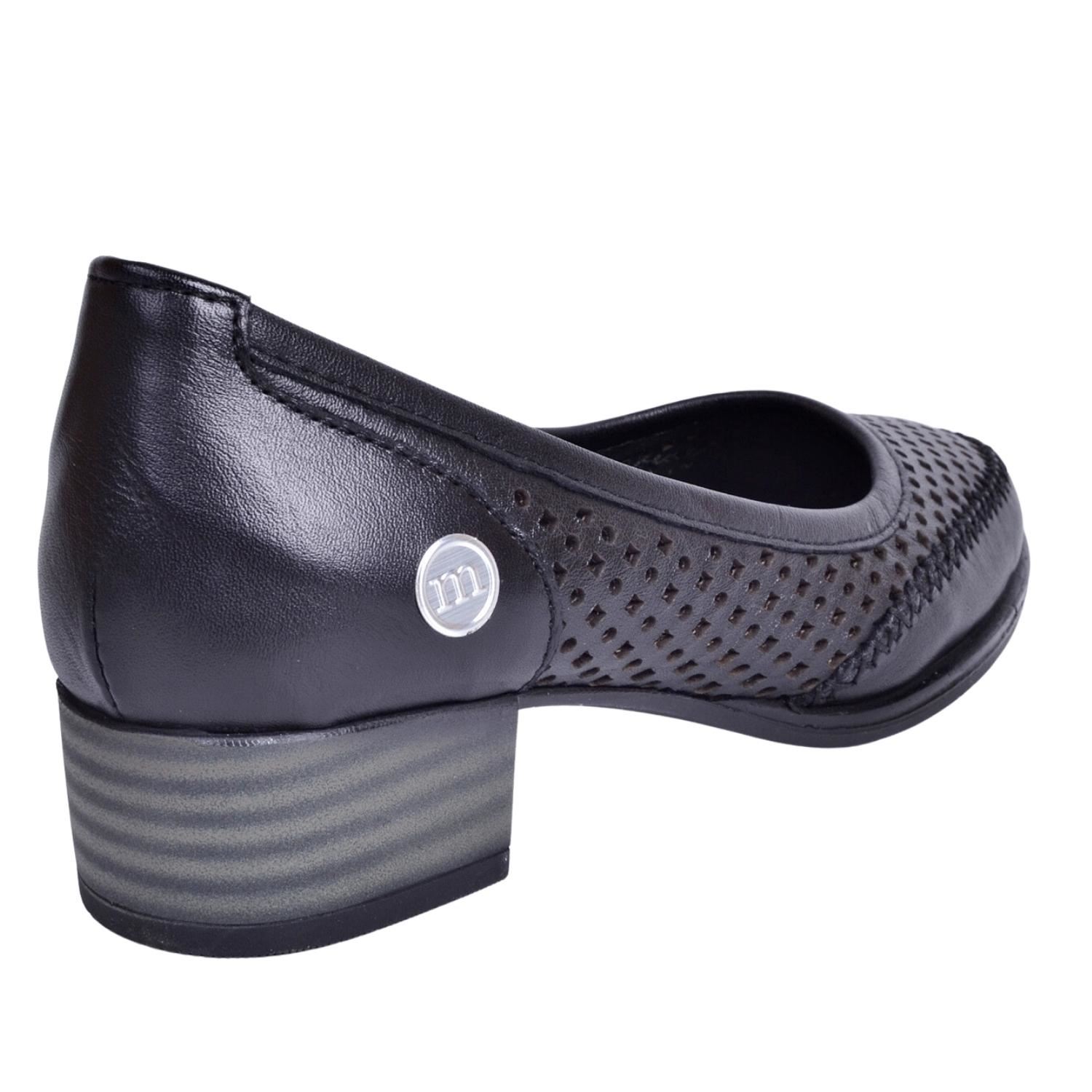 Mammamia D23YA-420 Deri Siyah Topuklu Ayakkabı