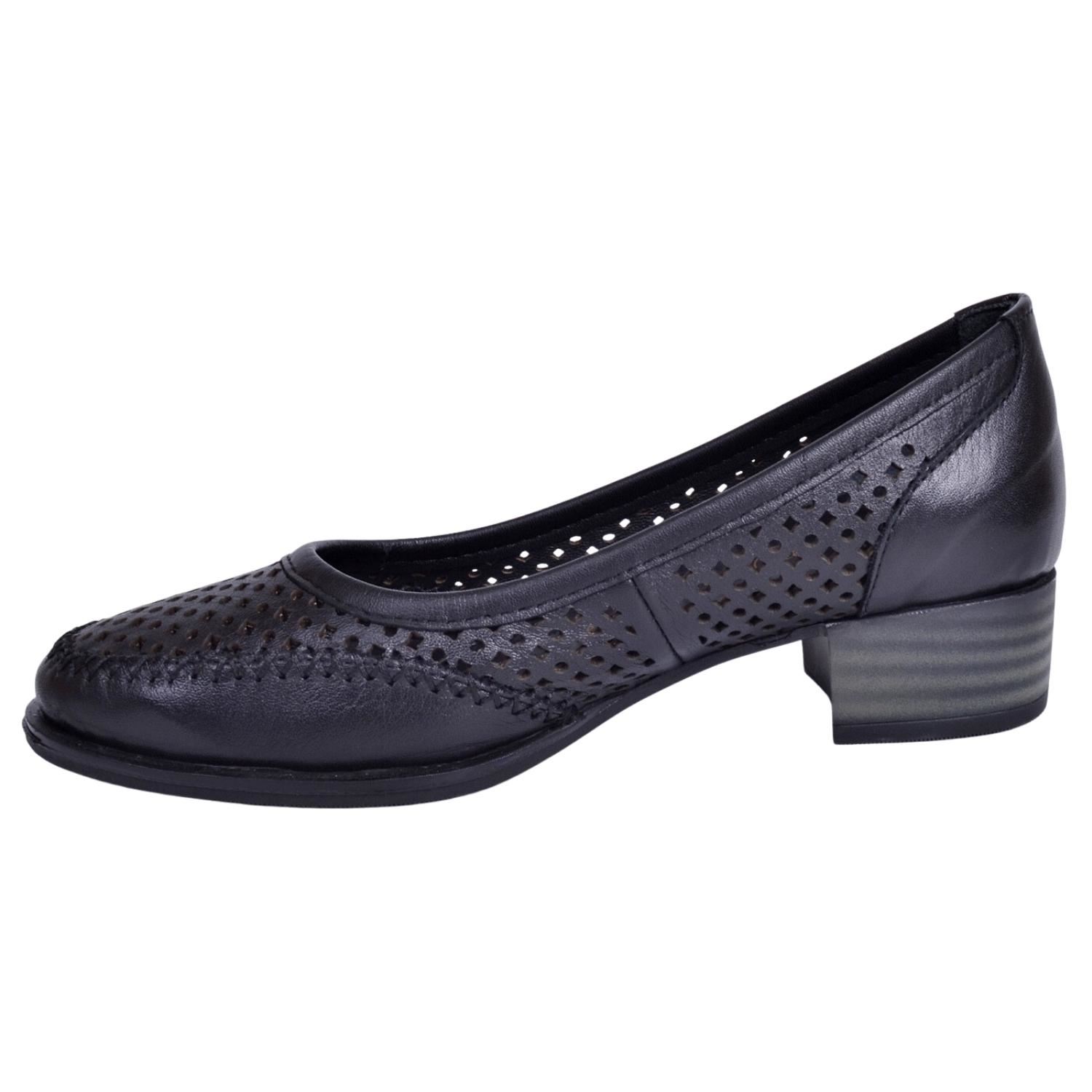 Mammamia D23YA-420 Deri Siyah Topuklu Ayakkabı