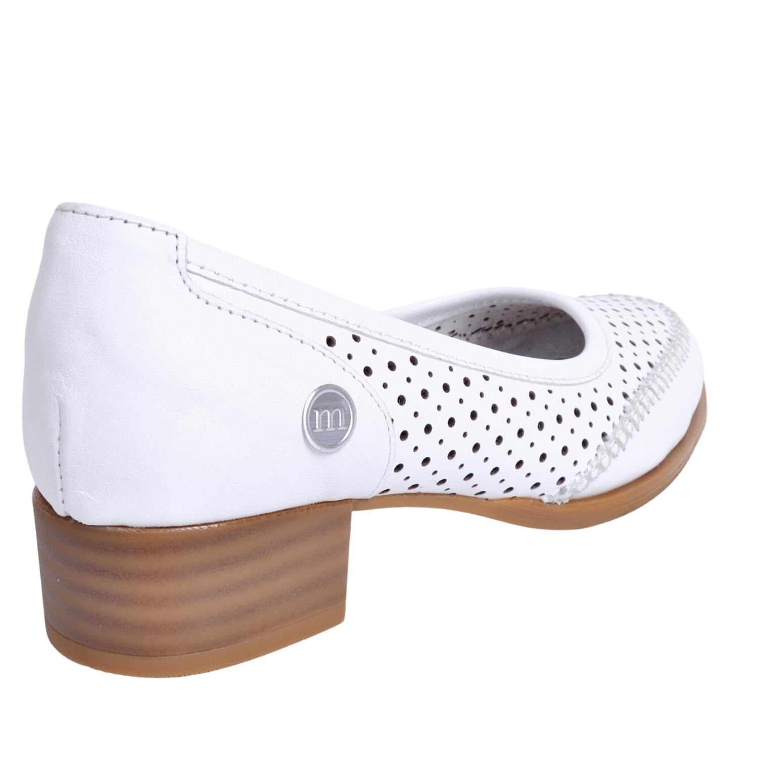 Mammamia D23YA-420 Deri Beyaz Topuklu Ayakkabı