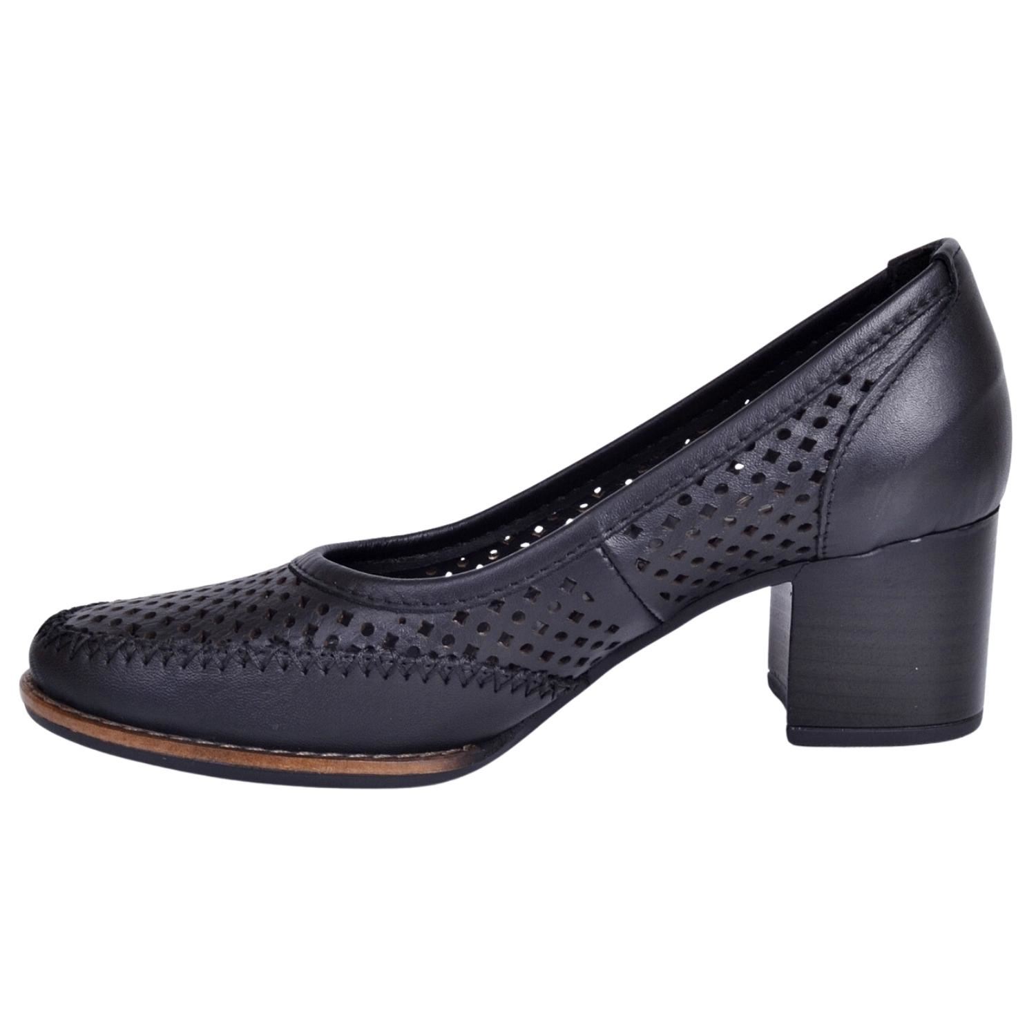 Mammamia D23YA-285 Deri Siyah Topuklu Ayakkabı