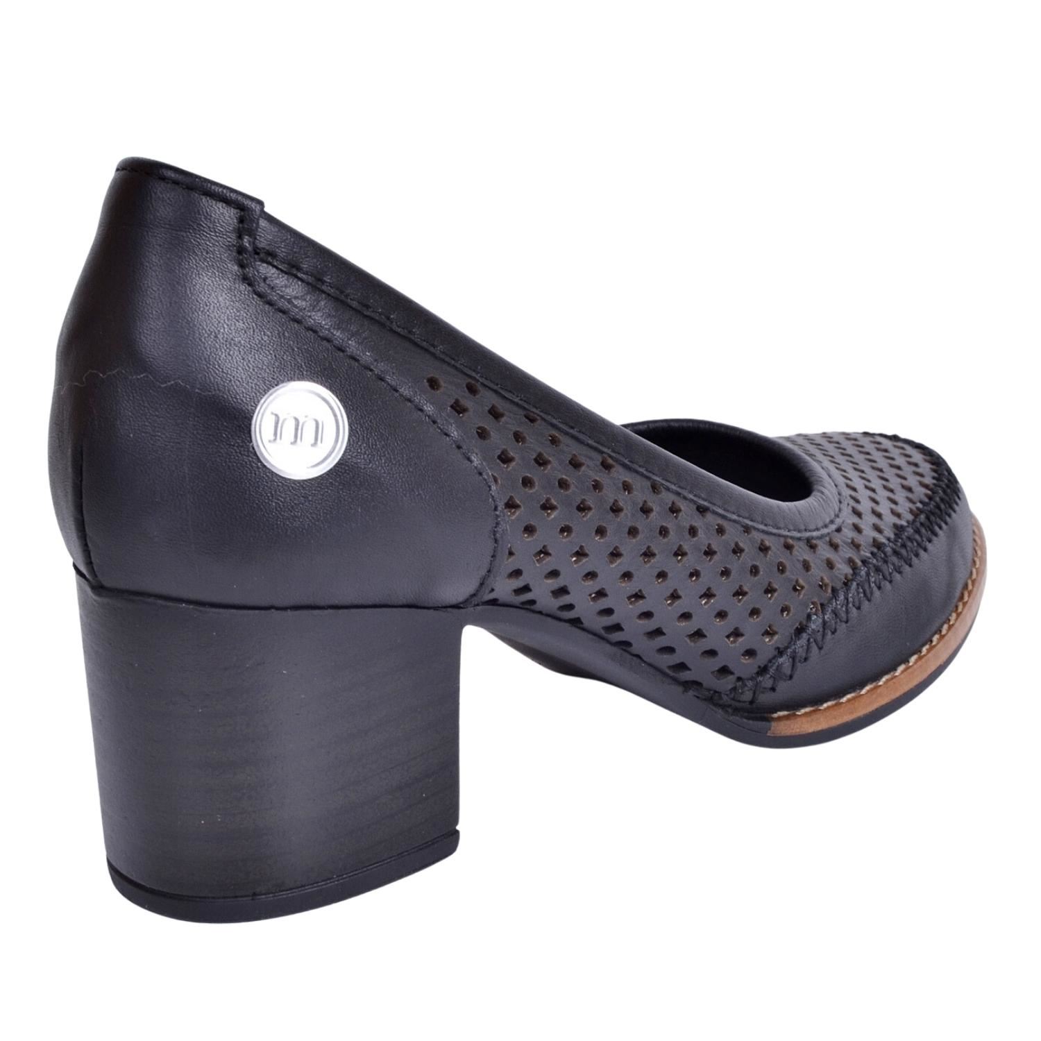 Mammamia D23YA-285 Deri Siyah Topuklu Ayakkabı