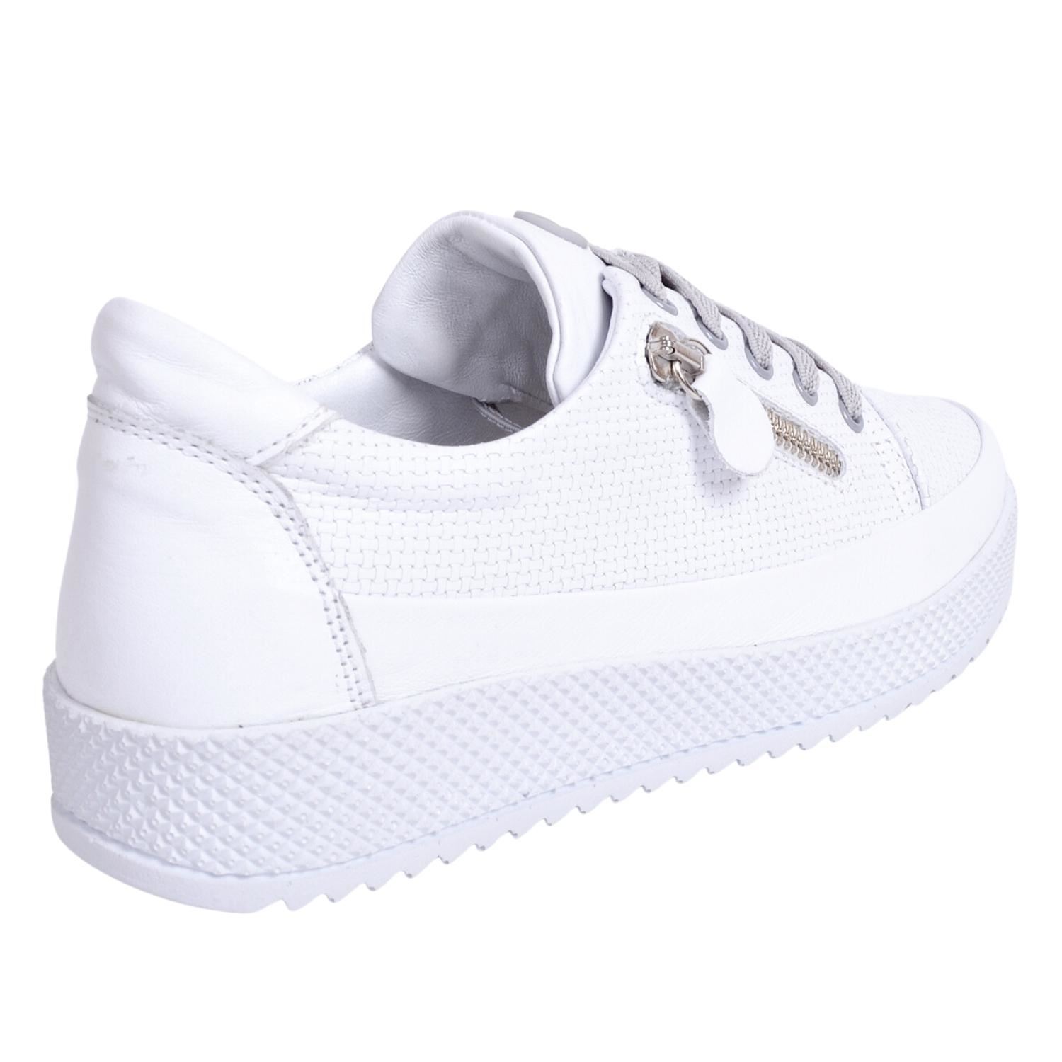 Mammamia D23YA-3455 Deri Beyaz Kadın Ayakkabı