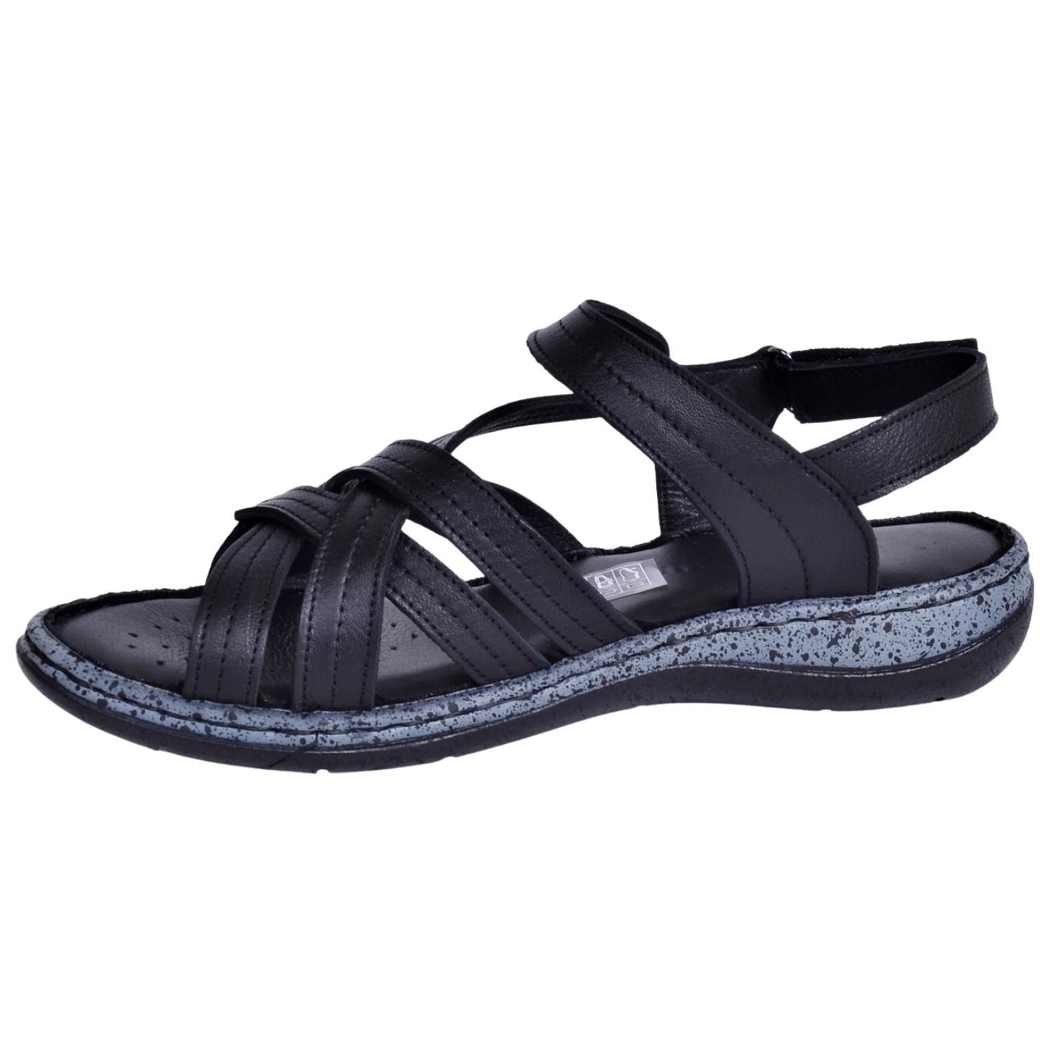 Mammamia D23YS-1065 Kadın Siyah Deri Sandalet