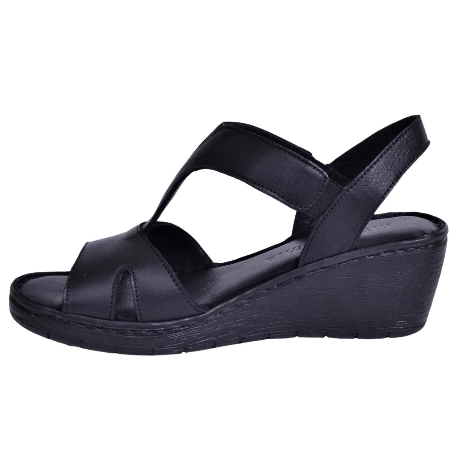 Mammamia D23YS-1055 Kadın Siyah Deri Sandalet