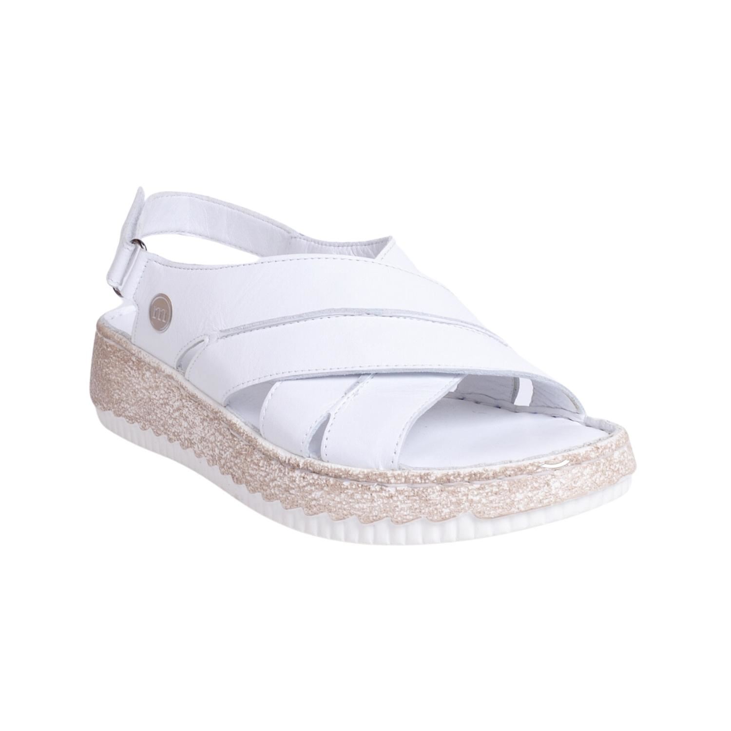 Mammamia D23YS-1120 Kadın Beyaz Deri Sandalet