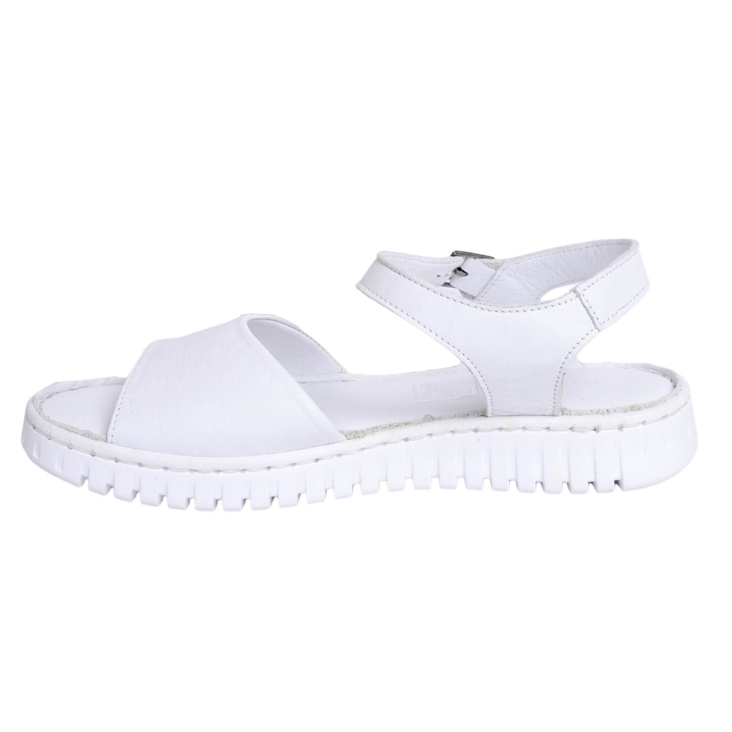 Mammamia D23YS-1130 Kadın Beyaz Deri Sandalet