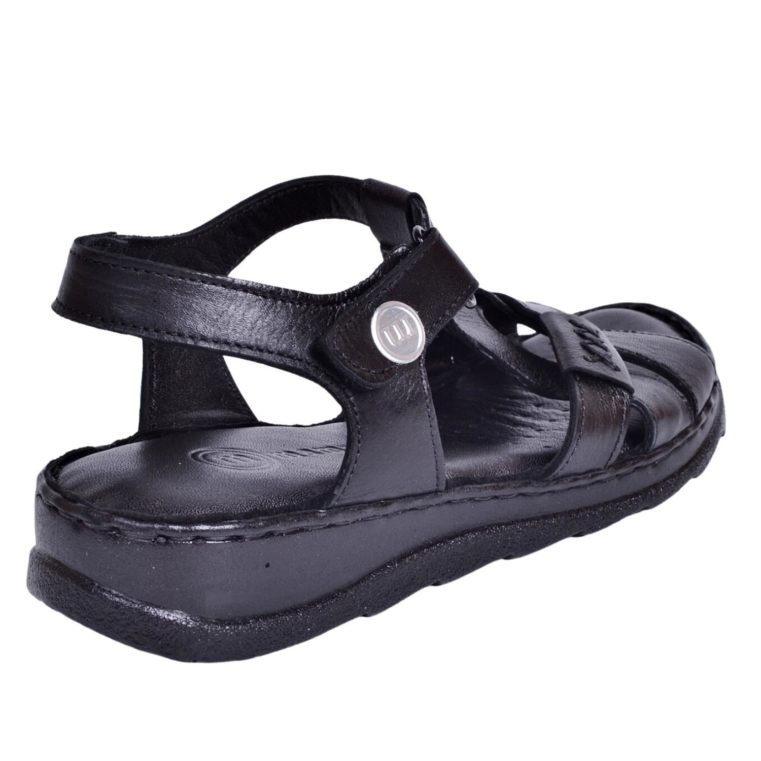 Mammamia D23YS-1380 Kadın Siyah Deri Sandalet
