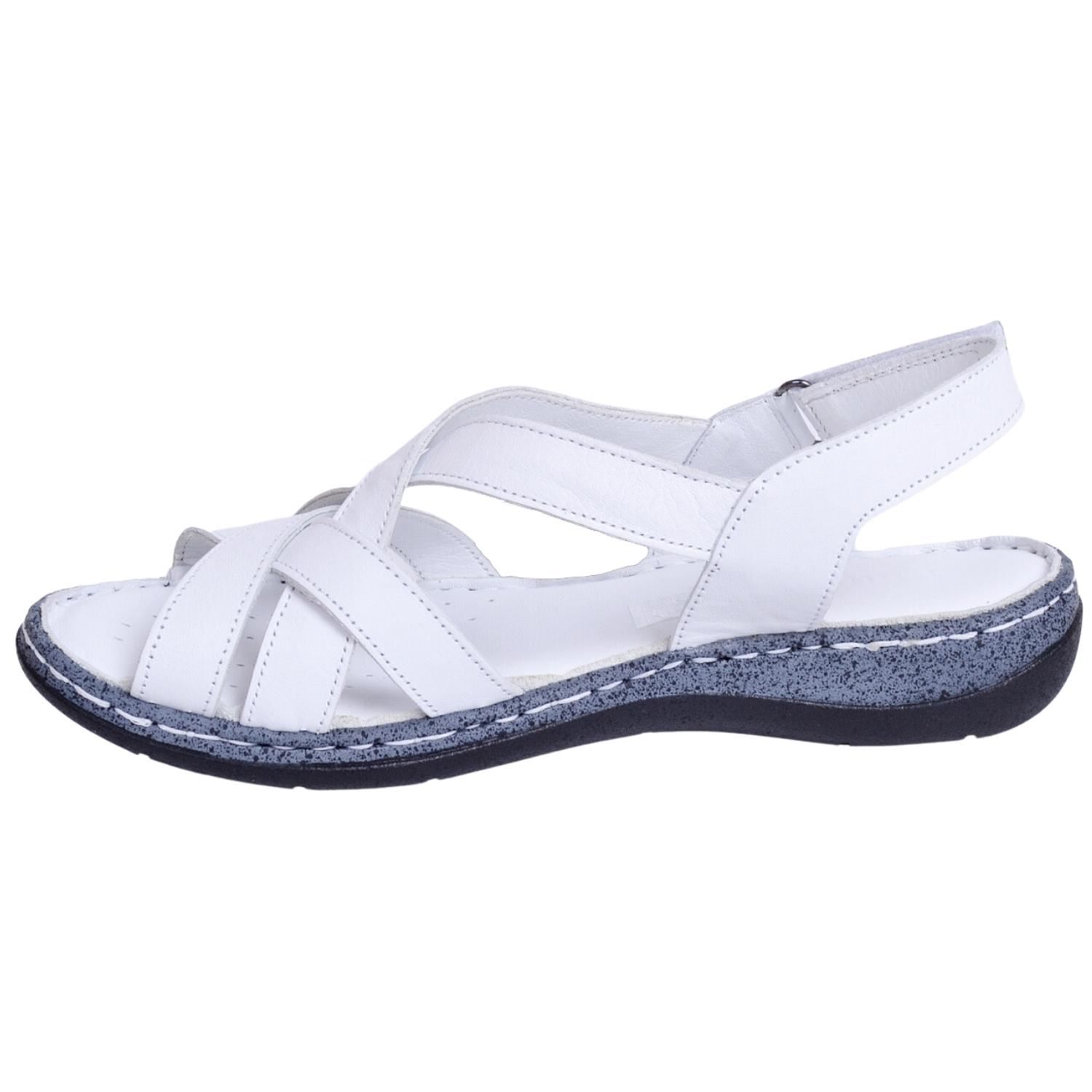 Mammamia D23YS-1080 Kadın Beyaz Deri Sandalet