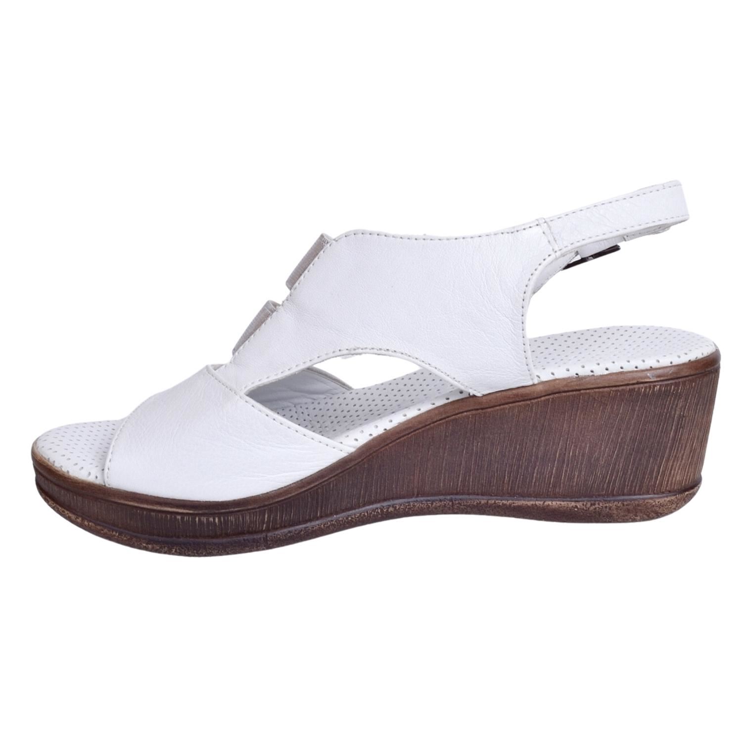 Mammamia 1530 Kadın Beyaz Deri Sandalet