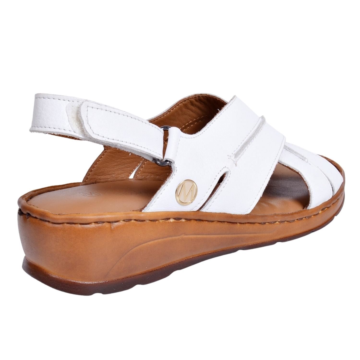 Messimod 2108 Kadın Beyaz Deri Sandalet