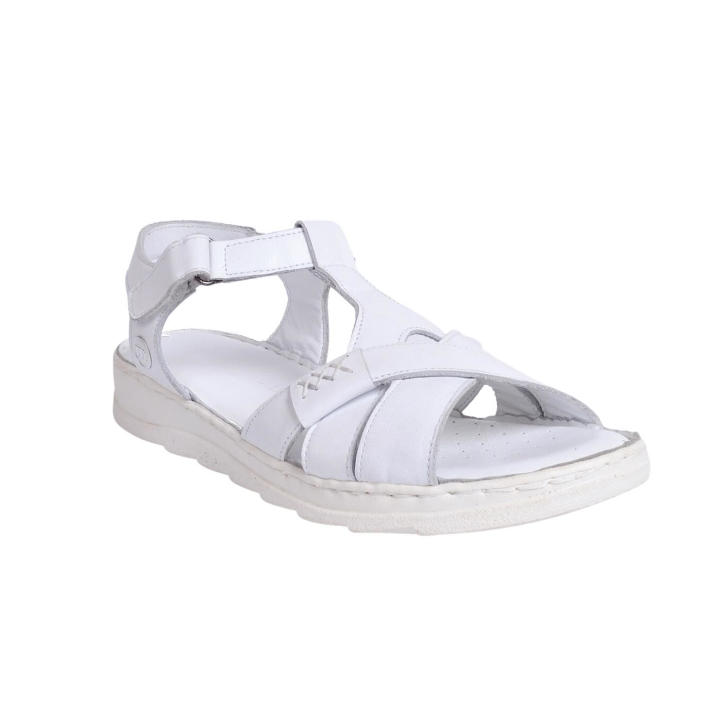 Mammamia D22YS-1145 Kadın Beyaz Deri Sandalet