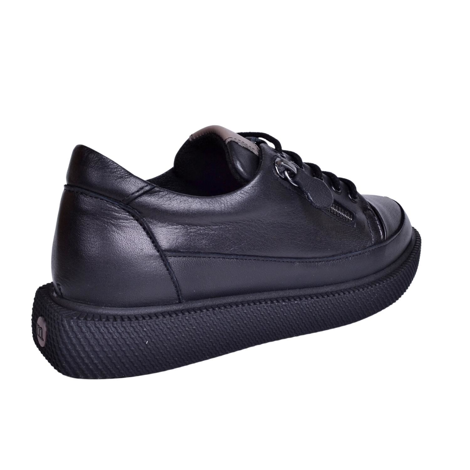 Mammamia D23KA-6220 Kadın Siyah Deri Ayakkabı