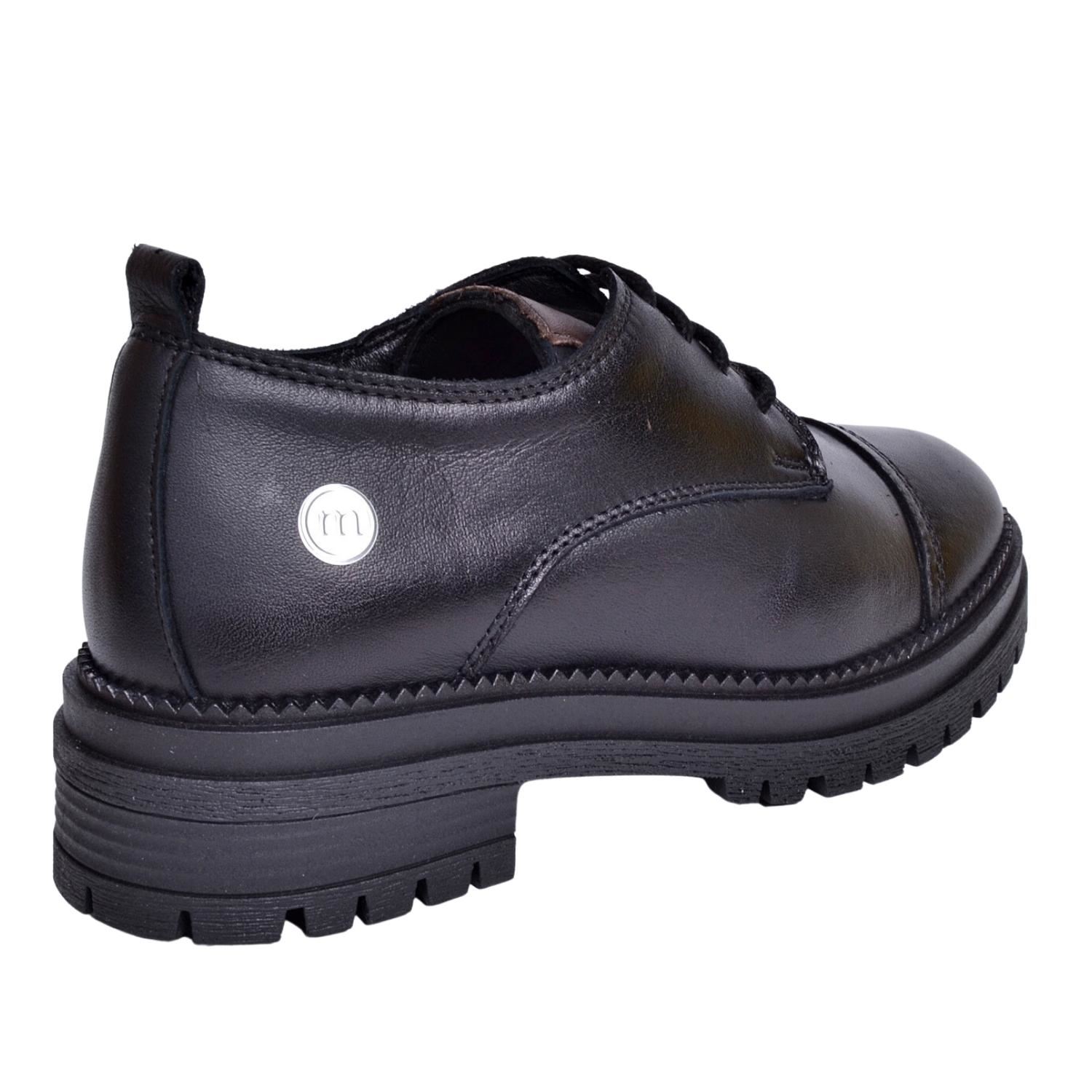 Mammamia D23KA-6070 Kadın Siyah Deri Ayakkabı
