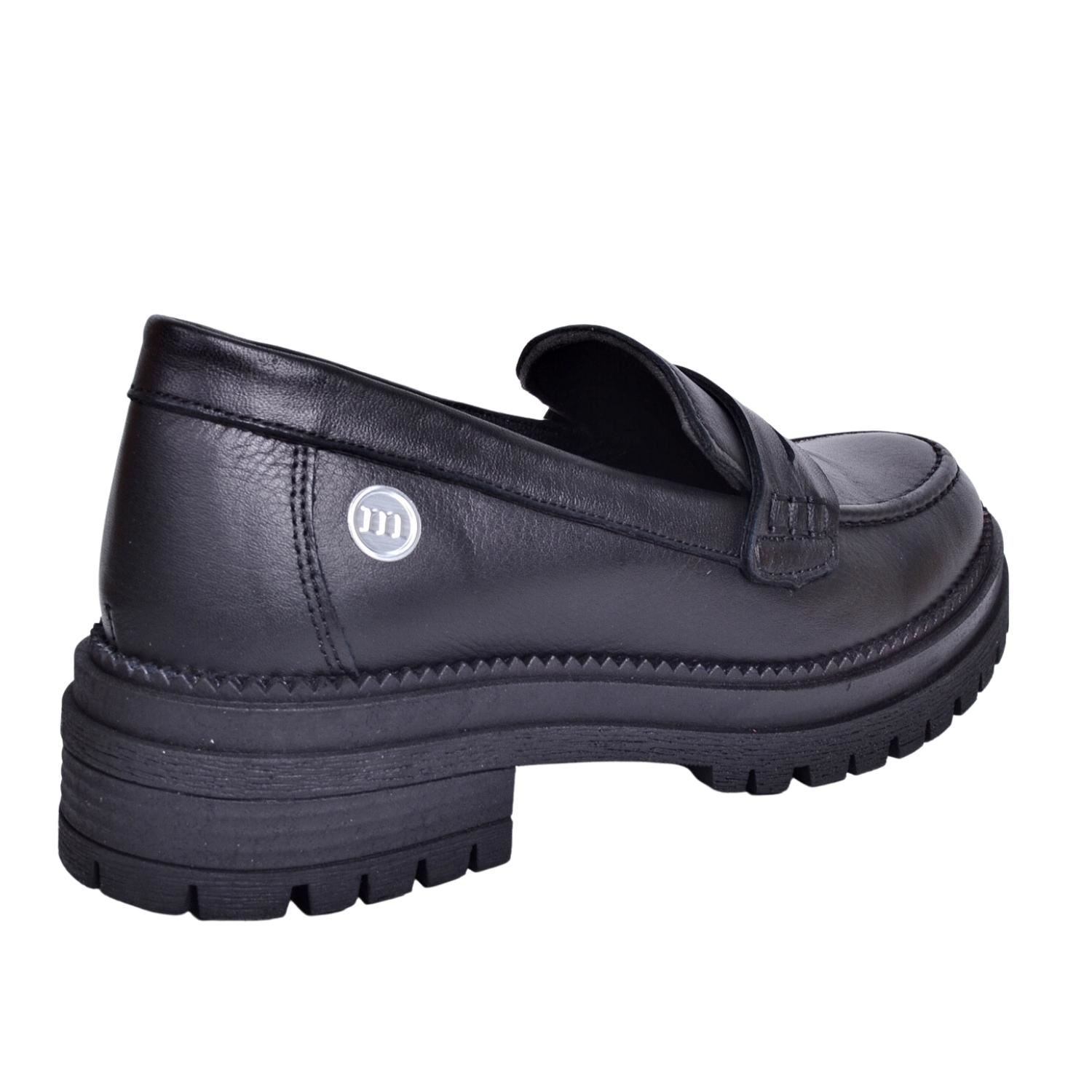 Mammamia D23KA-6075 Kadın Siyah Deri Ayakkabı