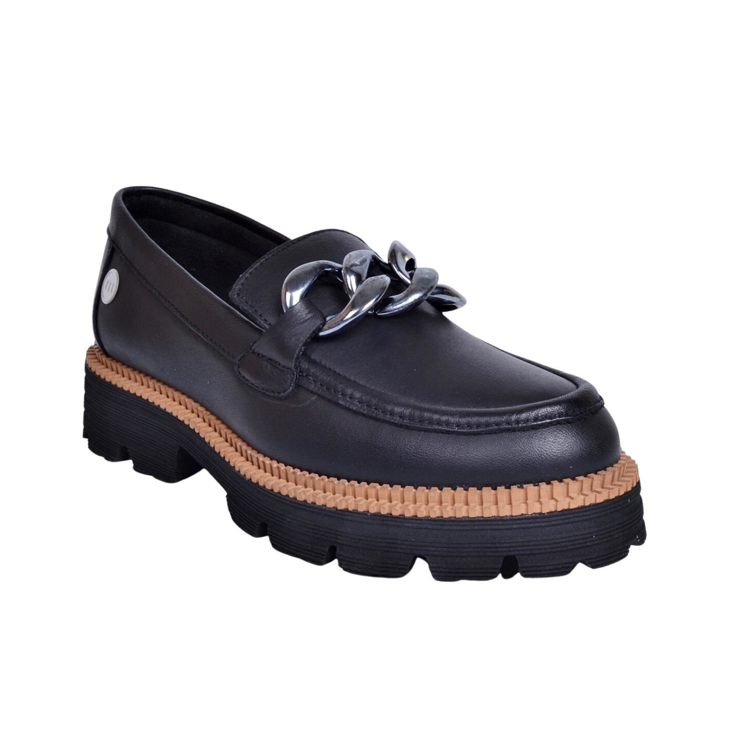 Mammamia D23KA-6060 Kadın Siyah Deri Ayakkabı