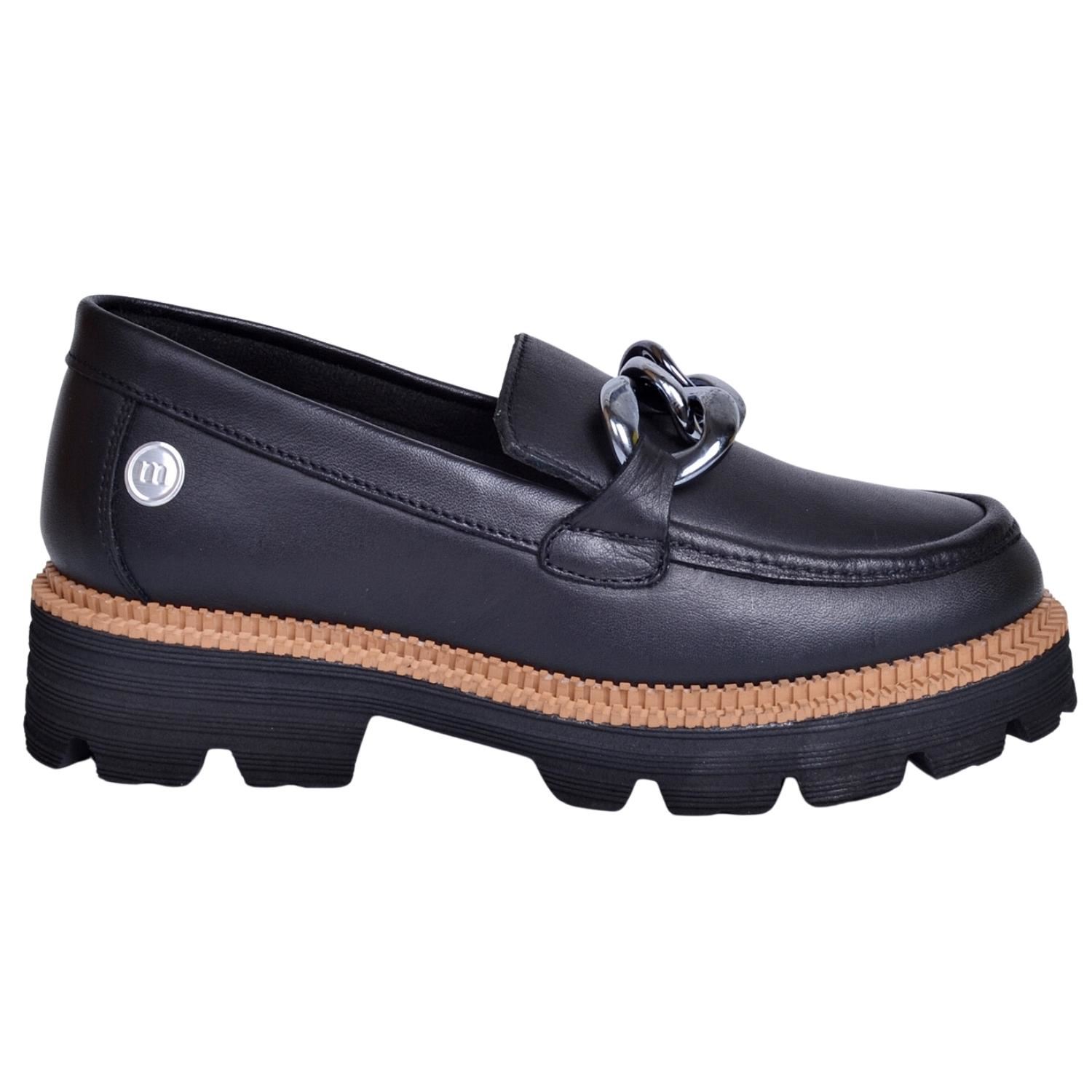 Mammamia D23KA-6060 Kadın Siyah Deri Ayakkabı