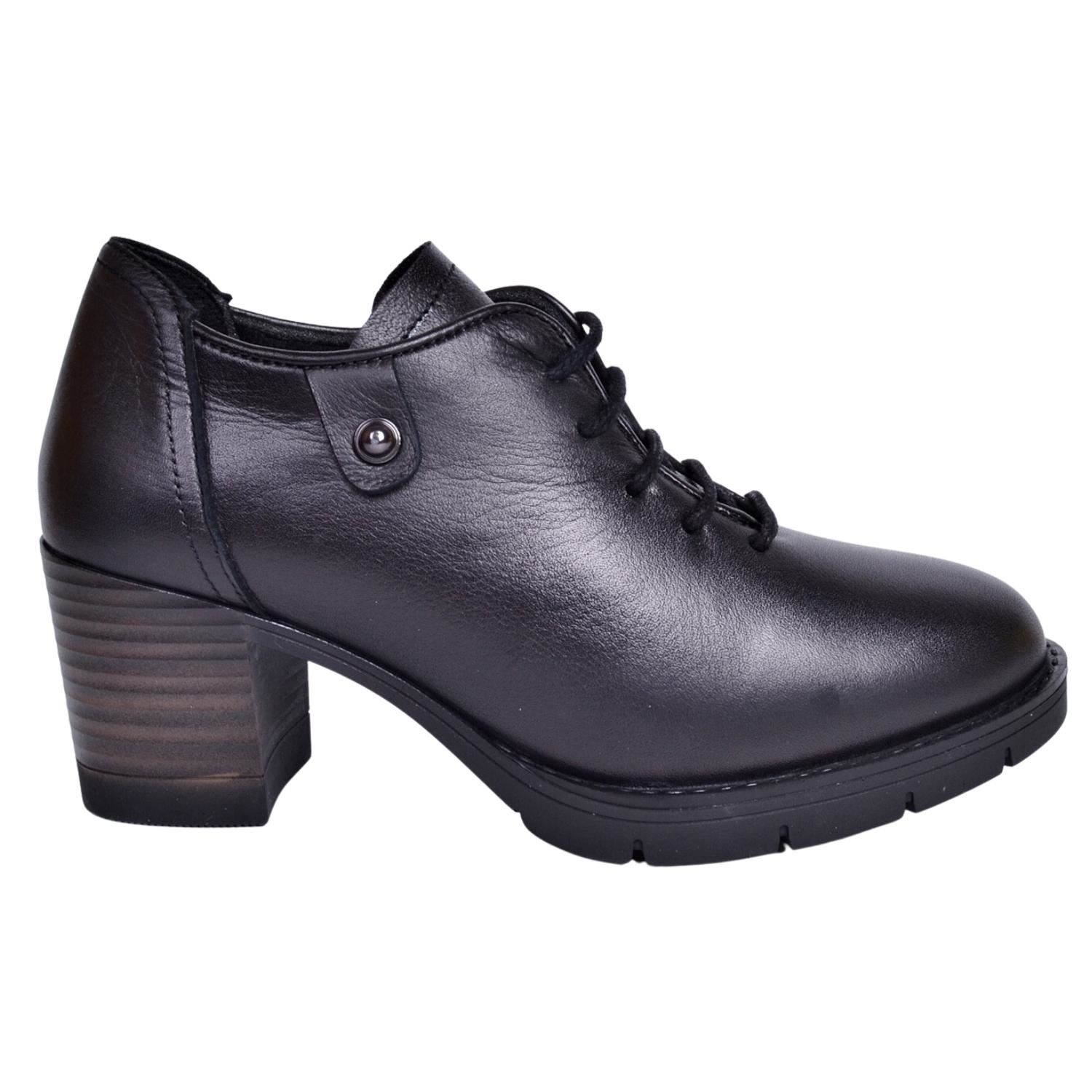 Mammamia D23KA-6105 Kadın Siyah Deri Ayakkabı