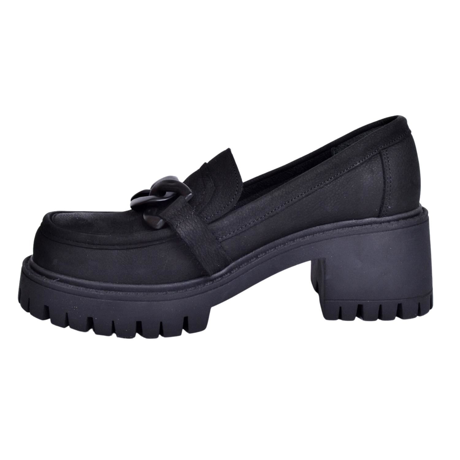 Mammamia D23KA-200 Kadın Siyah Nubuk Deri Ayakkabı