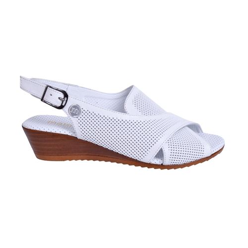Mammamia D23YS-1345 Kadın Beyaz Deri Sandalet