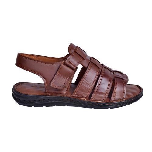 Asker 02 Erkek Taba Deri Sandalet