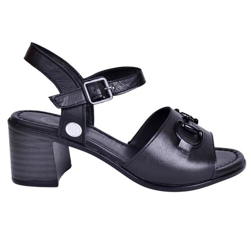Mammamia D23YS-1175 Kadın Siyah Deri Sandalet