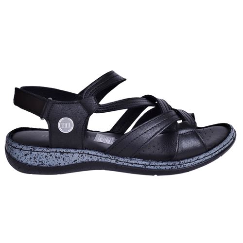 Mammamia D23YS-1065 Kadın Siyah Deri Sandalet